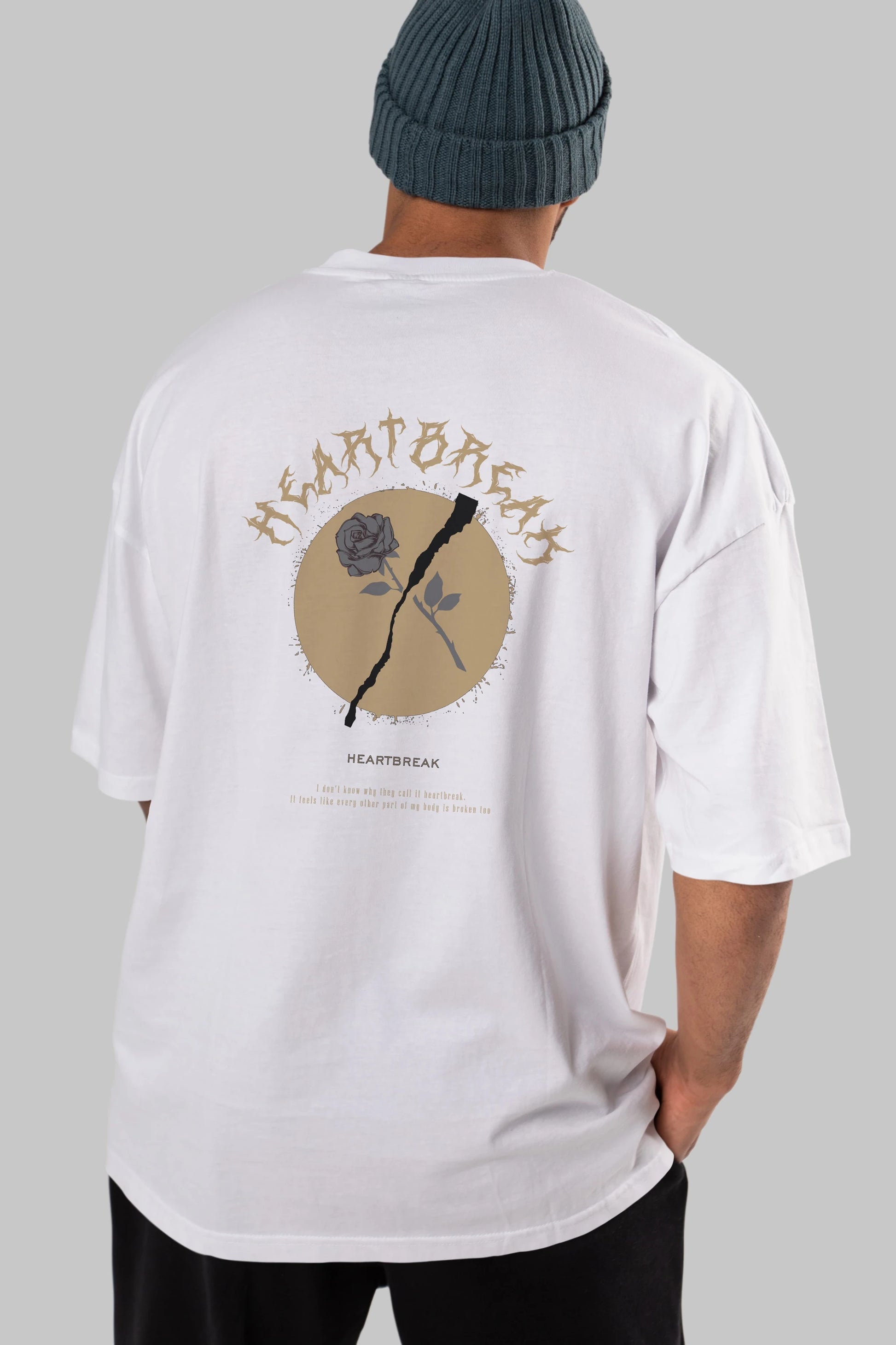 Heartbreak Arka Baskılı Oversize t-shirt Erkek Kadın Unisex