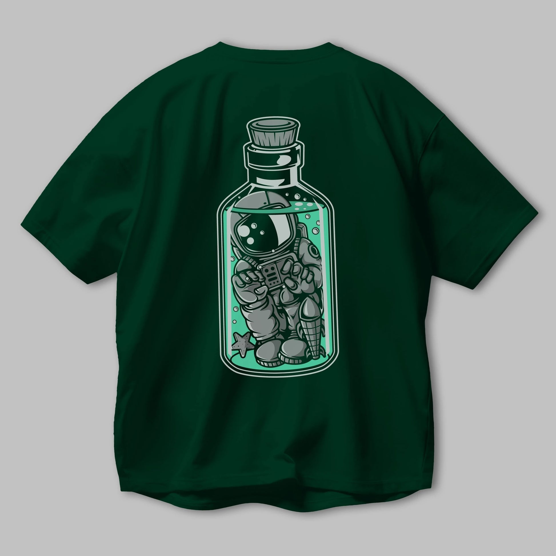 Astronaut in The Bottle Arka Baskılı Oversize t-shirt Erkek Kadın Unisex