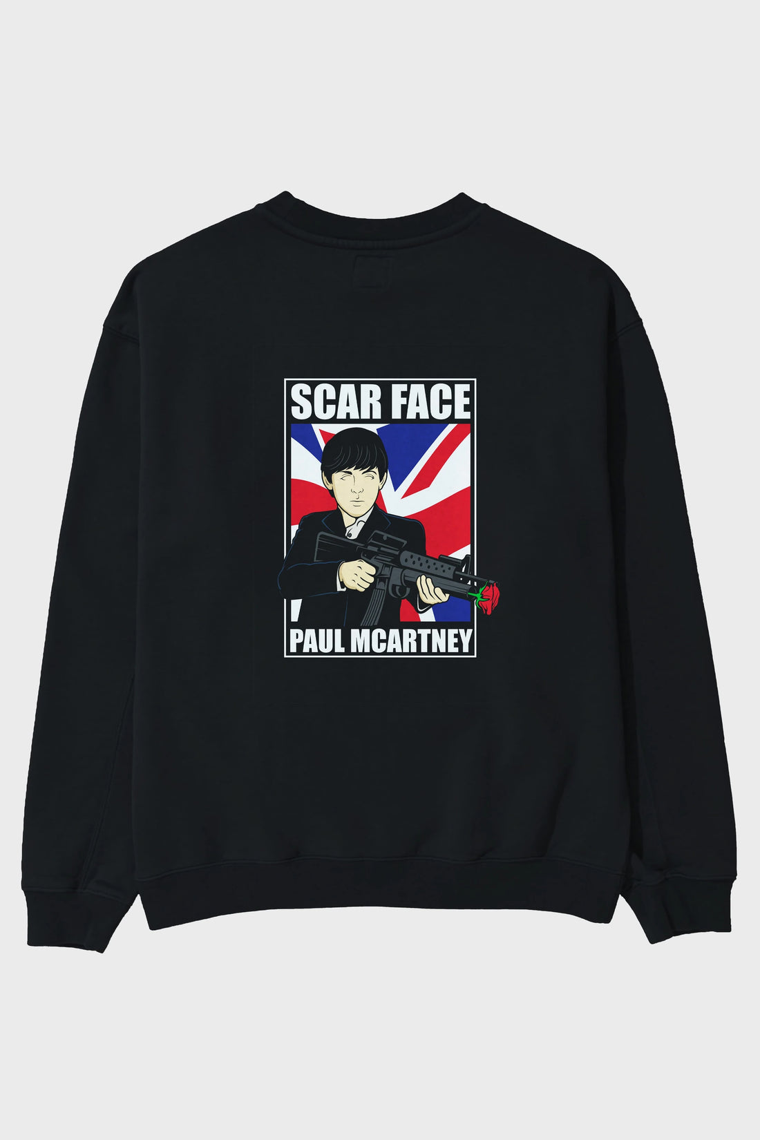 Paul Mccartney Scar Face Arka Baskılı Oversize Sweatshirt Erkek Kadın Unisex