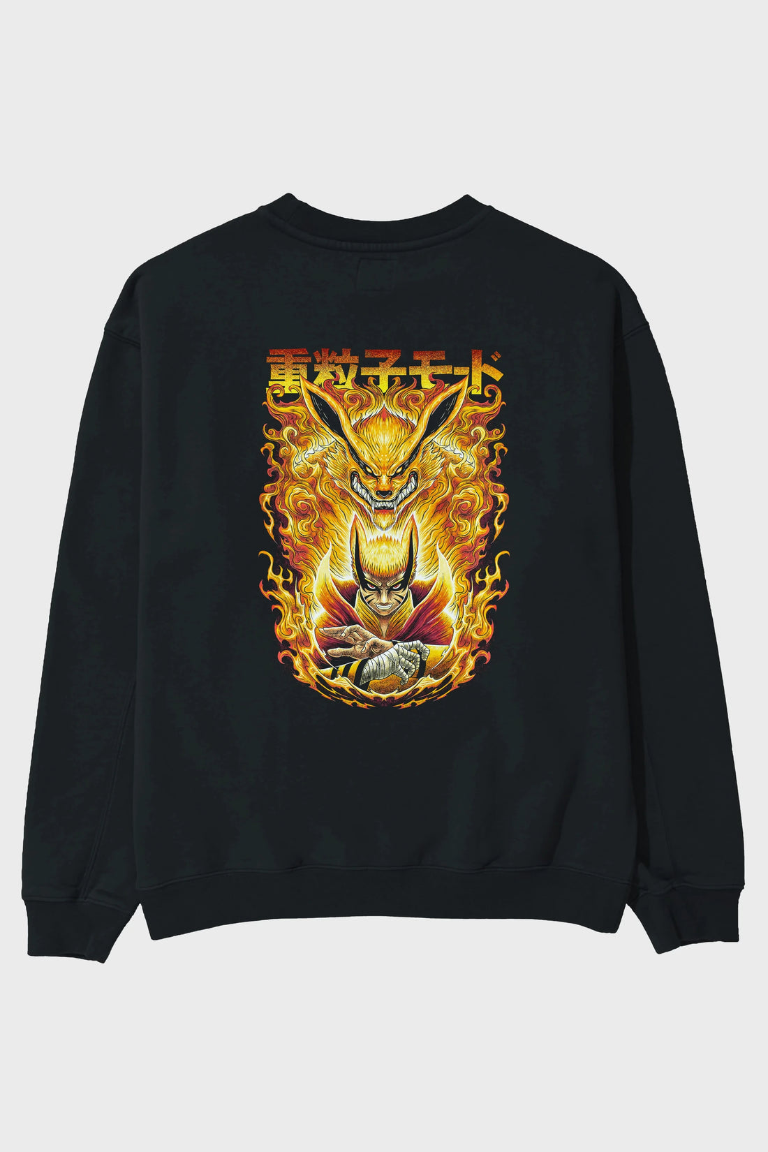 NARUTO KYUUBI 1 Anime Arka Baskılı Oversize Sweatshirt Erkek Kadın Unisex