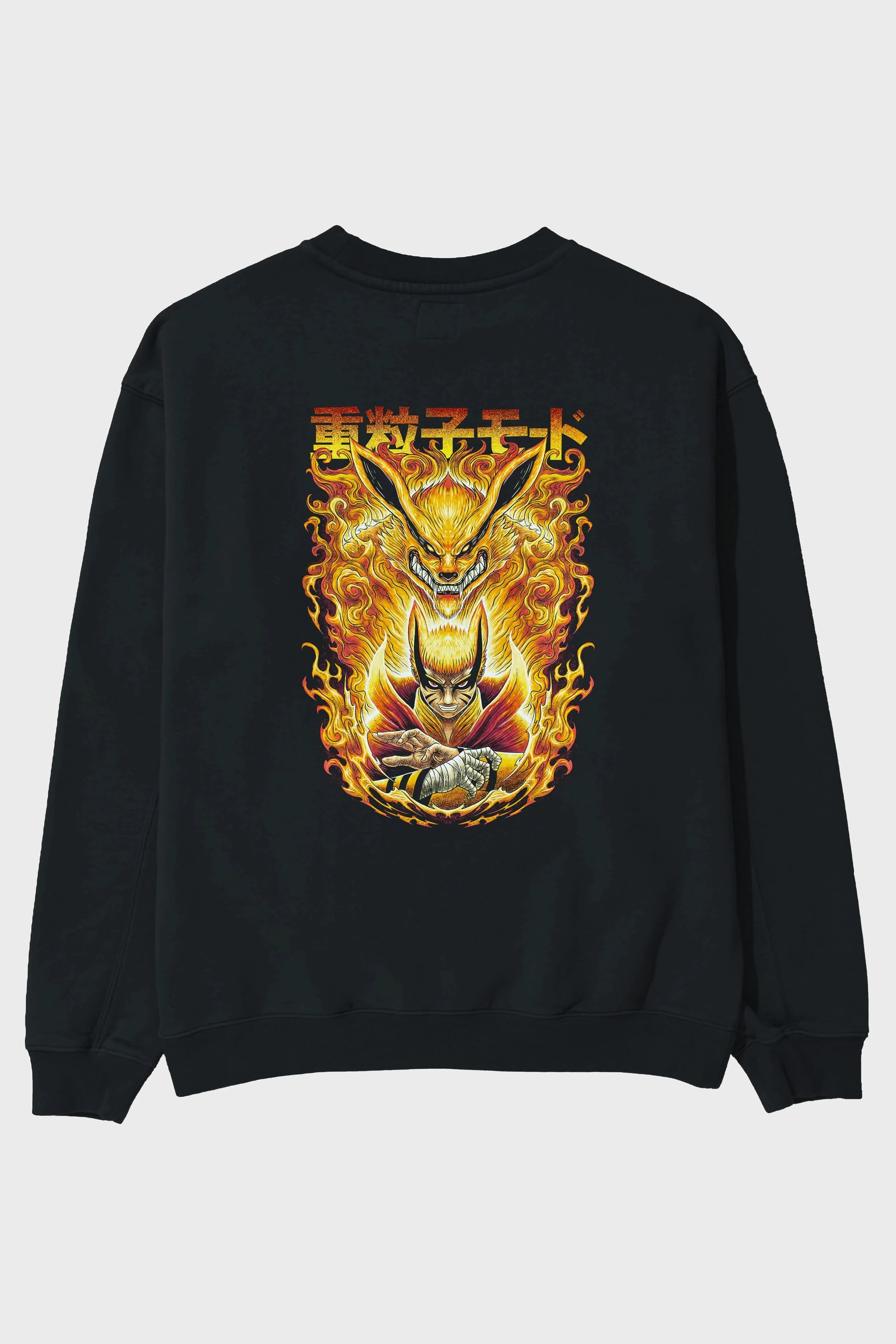 NARUTO KYUUBI 1 Anime Arka Baskılı Oversize Sweatshirt Erkek Kadın Unisex