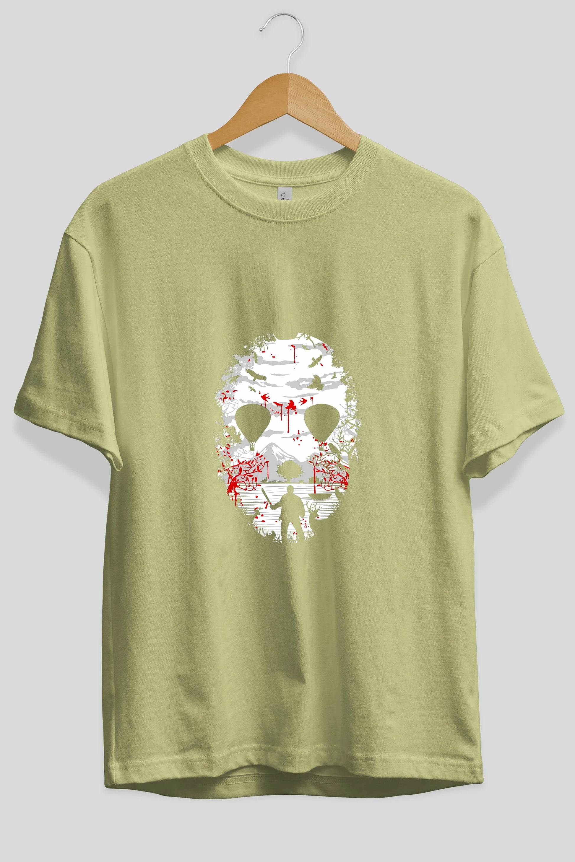 Crystal Lake Ön Baskılı Oversize t-shirt %100 pamuk Erkek Kadın Unisex