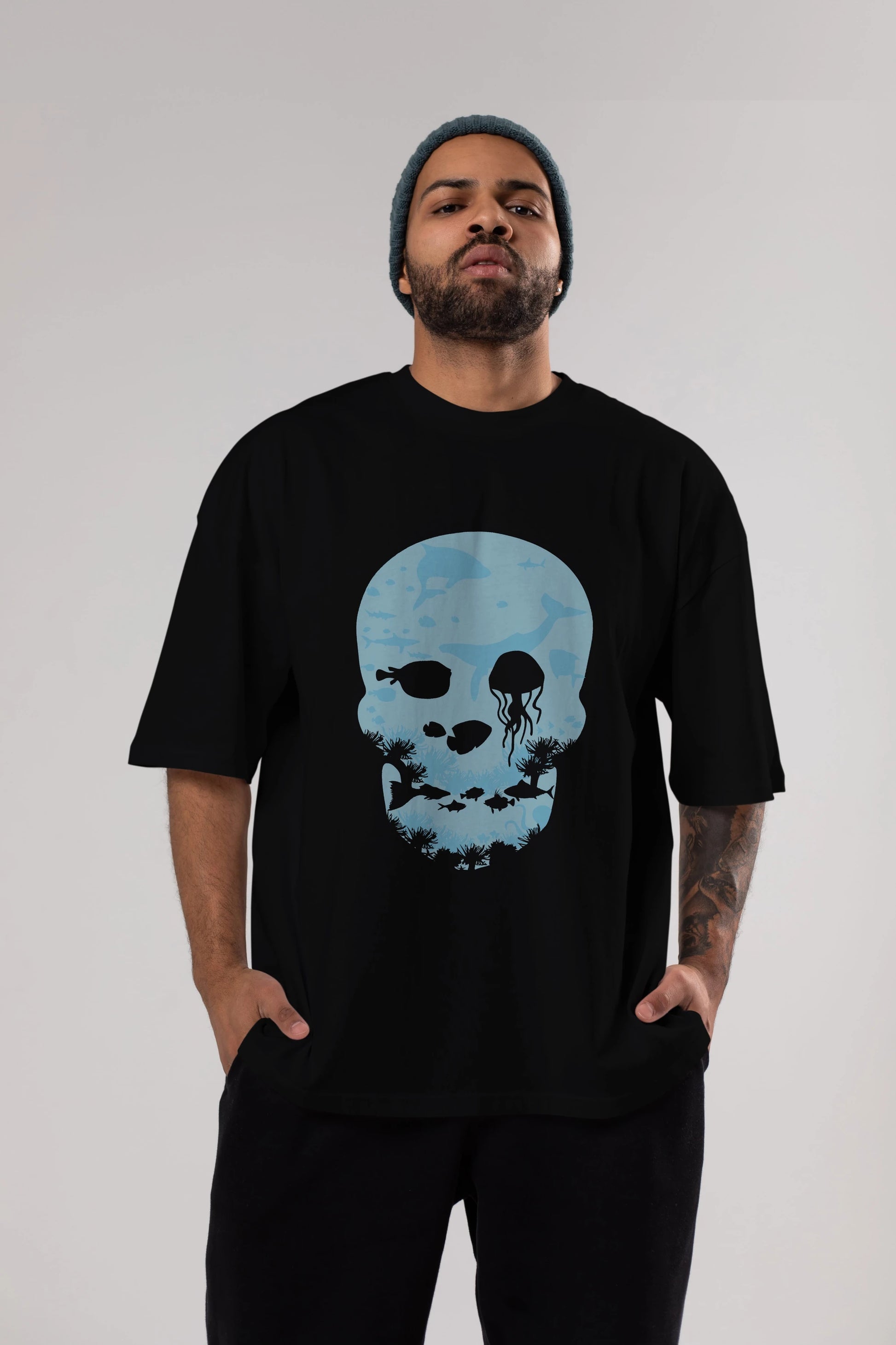 Dead Sea Ön Baskılı Oversize t-shirt %100 pamuk Erkek Kadın Unisex