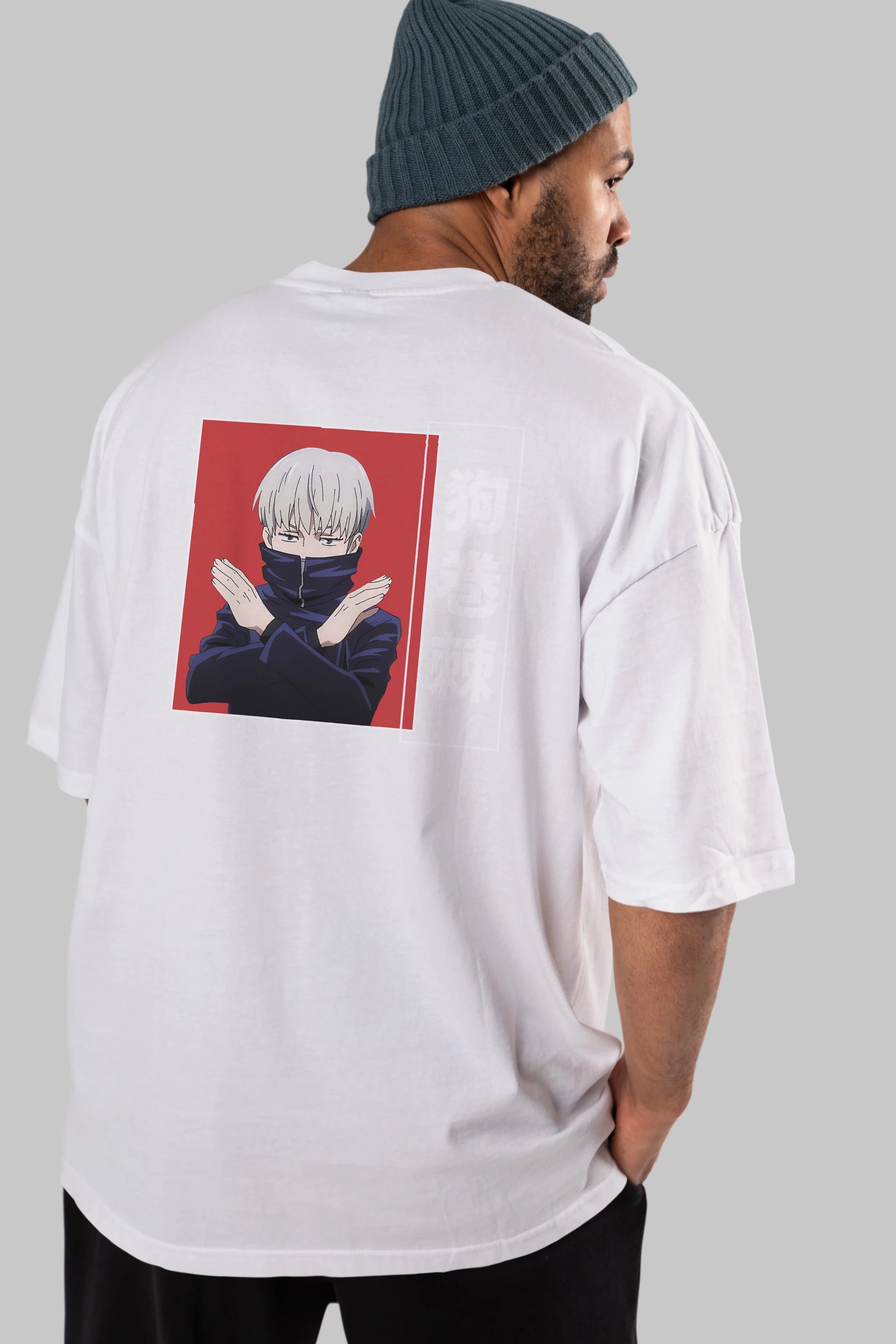 Toge Inumaki Anime Arka Baskılı Oversize t-shirt Erkek Kadın Unisex