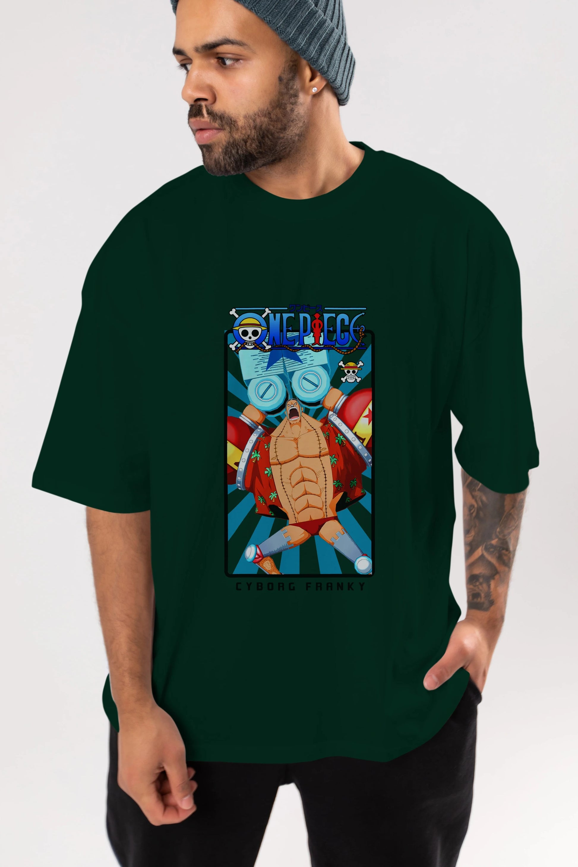Franky Anime Ön Baskılı Oversize t-shirt Erkek Kadın Unisex