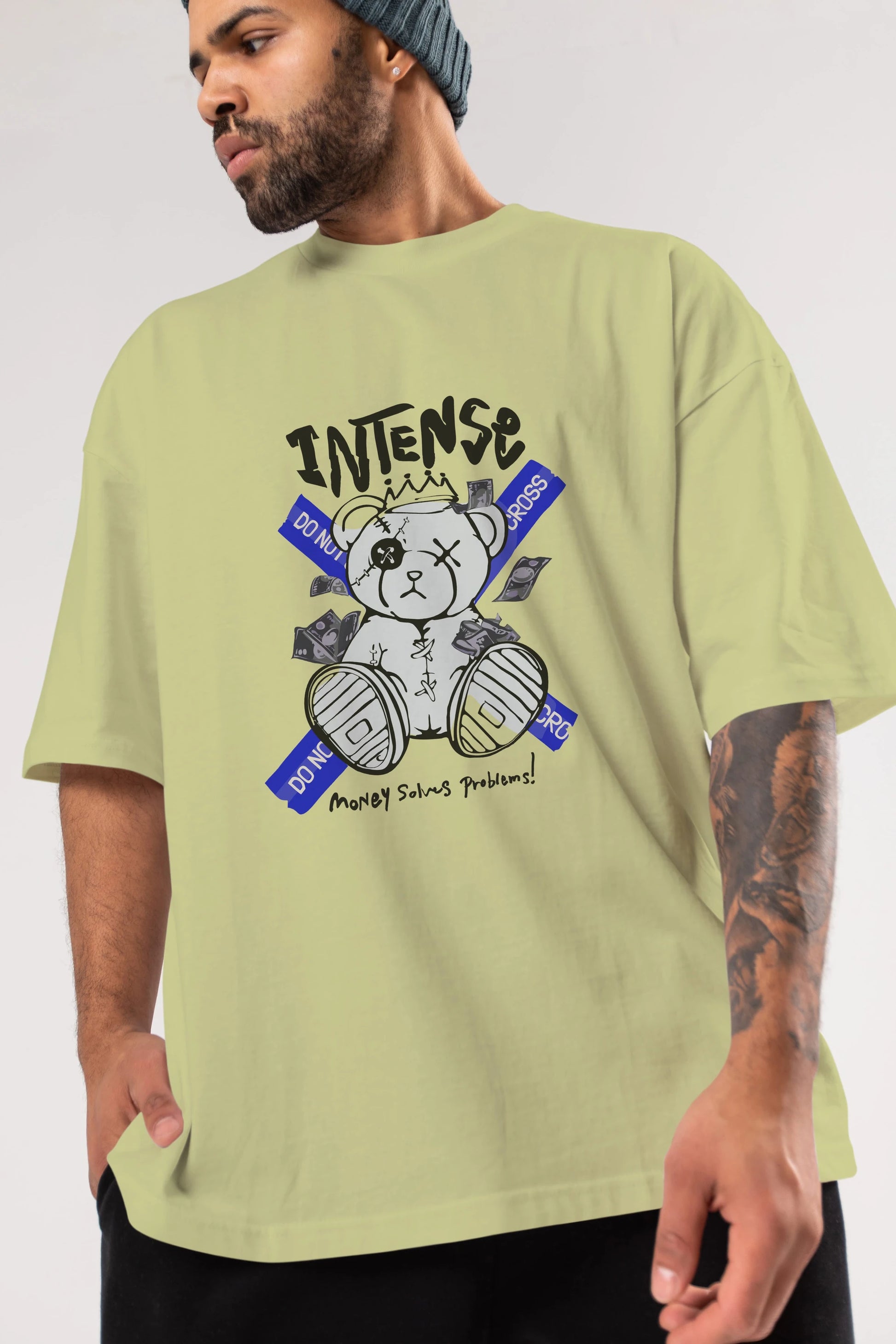 Teddy Bear intense Ön Baskılı Oversize t-shirt Erkek Kadın Unisex