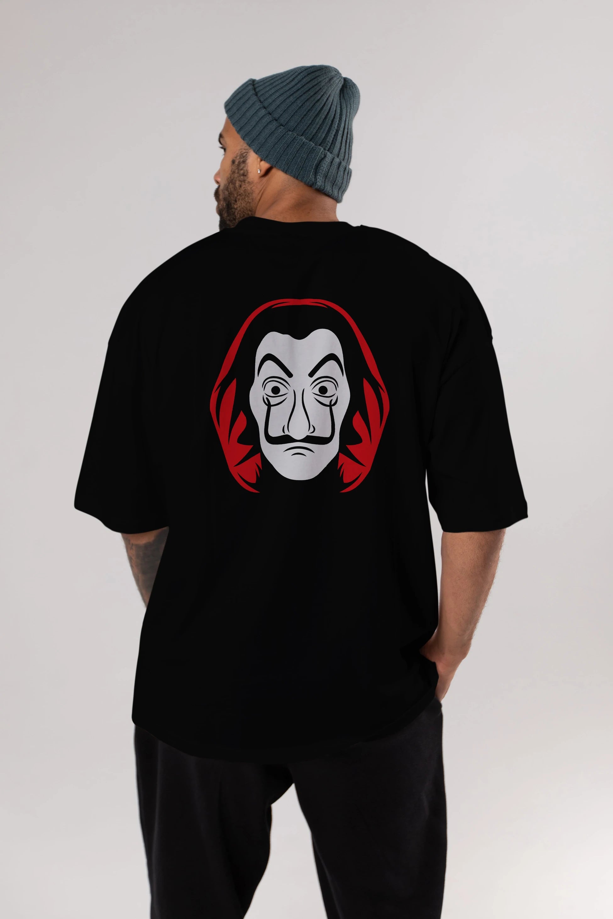 La Casa De Papel (8) Arka Baskılı Oversize t-shirt Erkek Kadın Unisex %100 Pamuk Bisiklet Yaka tişort