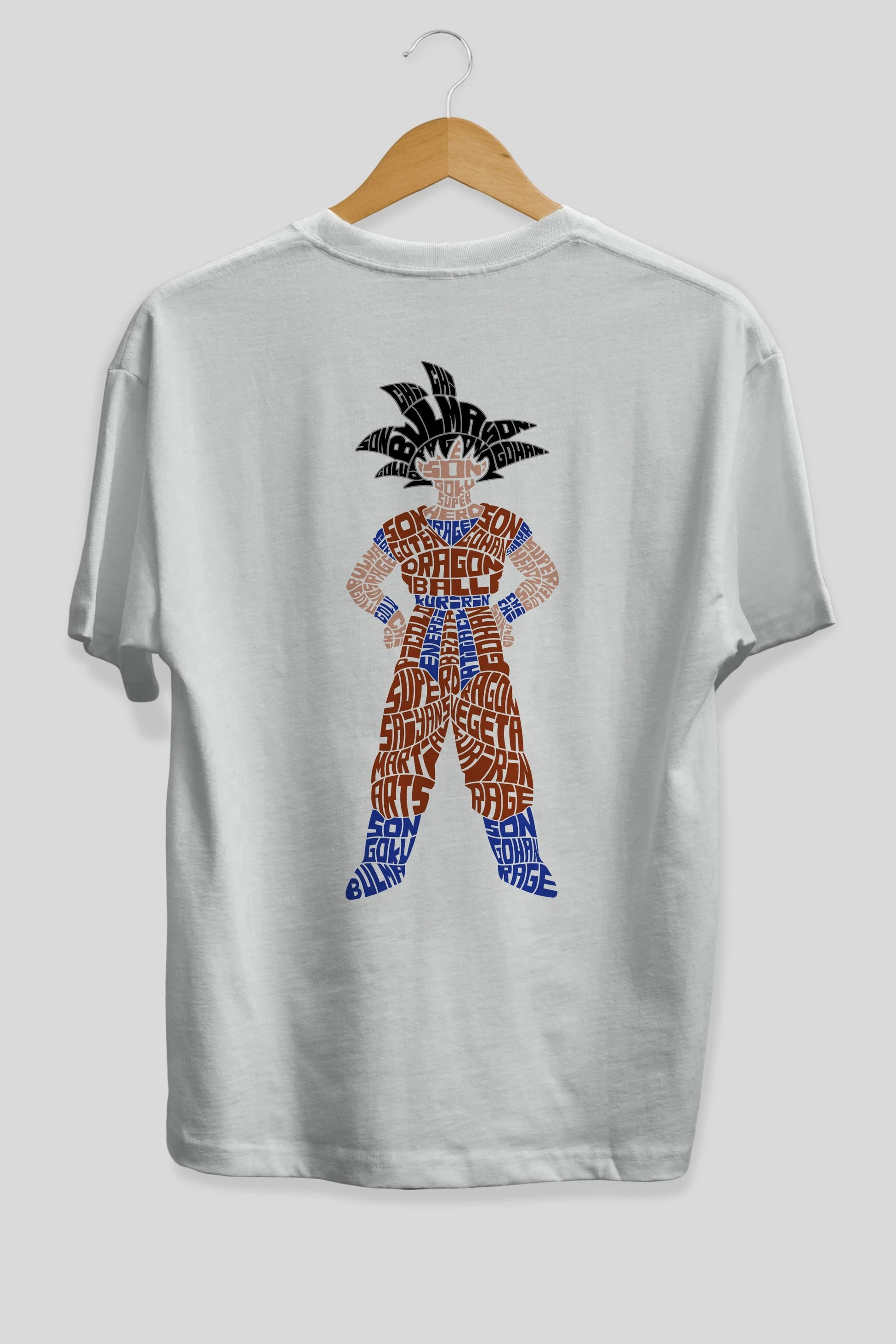 Goku Arka Baskılı Oversize t-shirt %100 pamuk Erkek Kadın Unisex