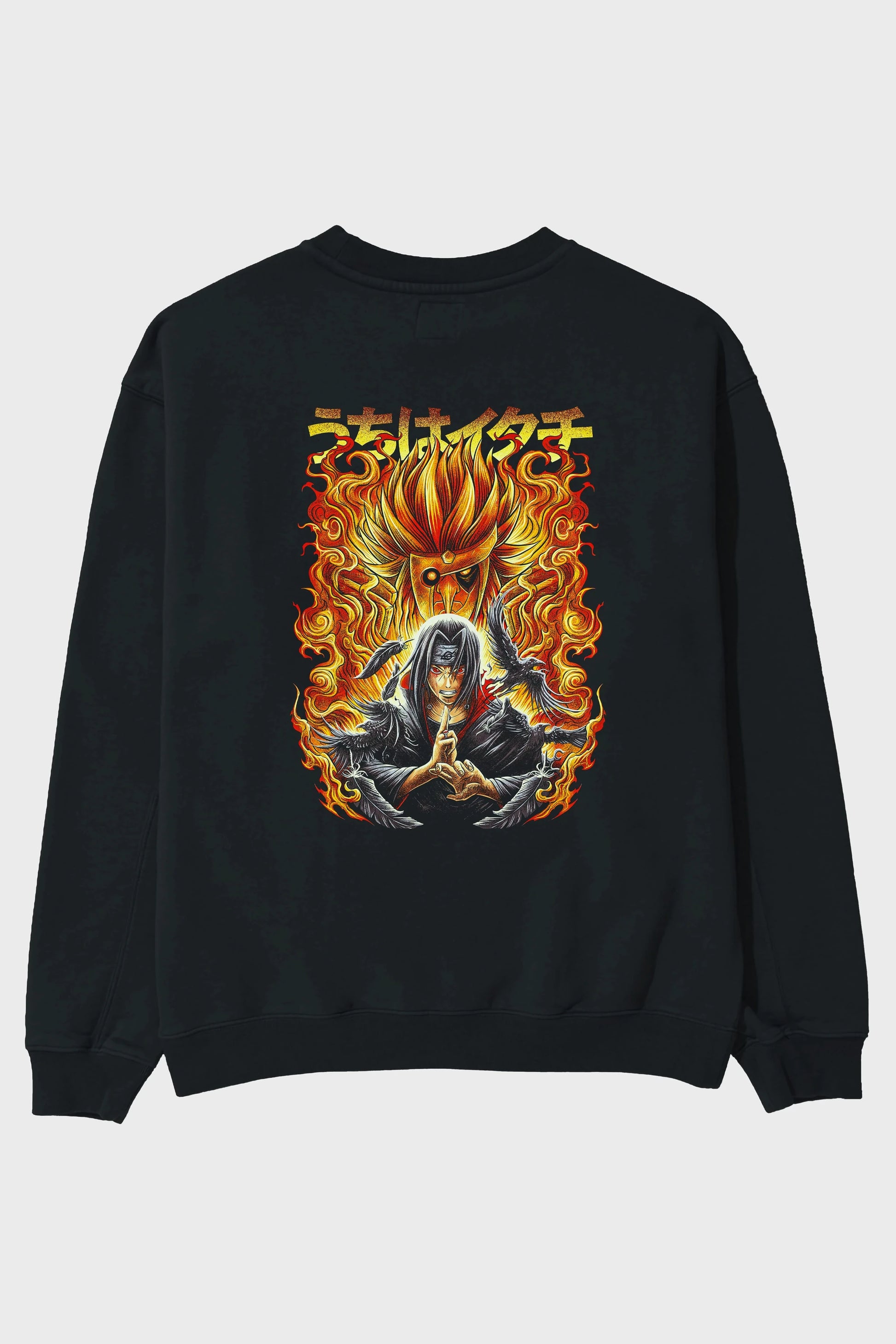 NARUTO ITACHI UCHIHA Anime Arka Baskılı Oversize Sweatshirt Erkek Kadın Unisex