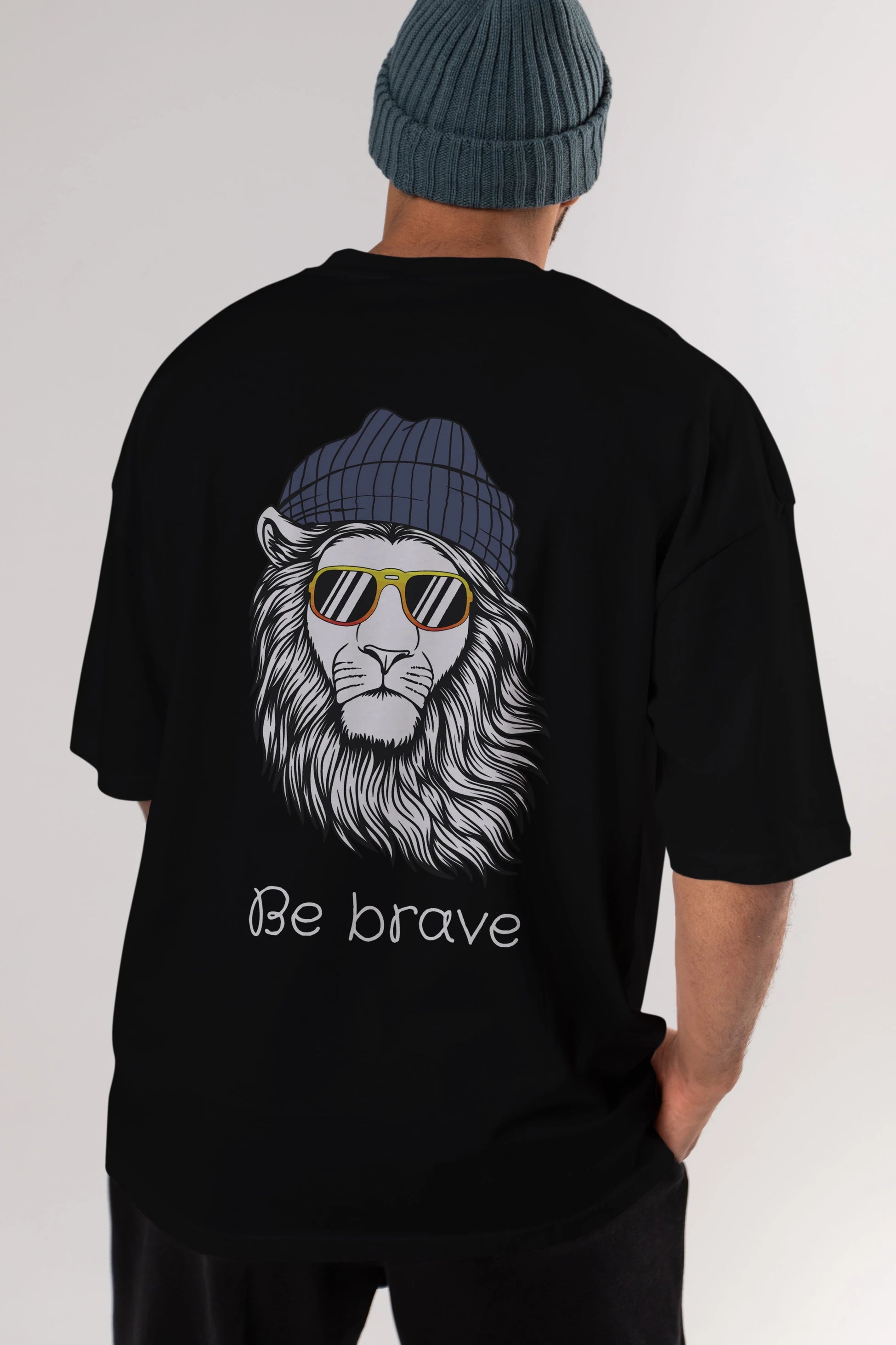 Be Brave Arka Baskılı Oversize t-shirt Erkek Kadın Unisex