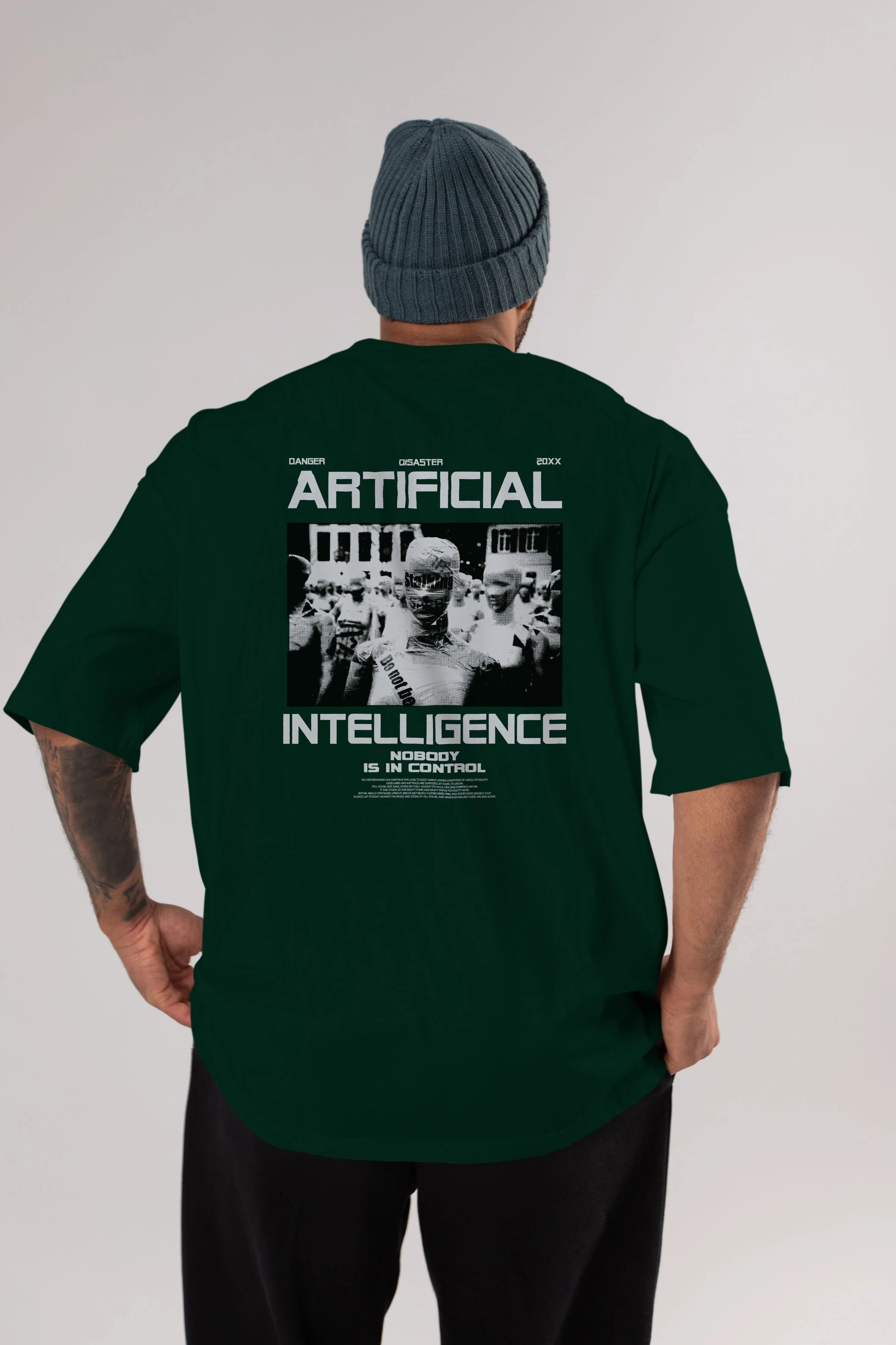 Artificial Intelligence Arka Baskılı Oversize t-shirt Erkek Kadın Unisex