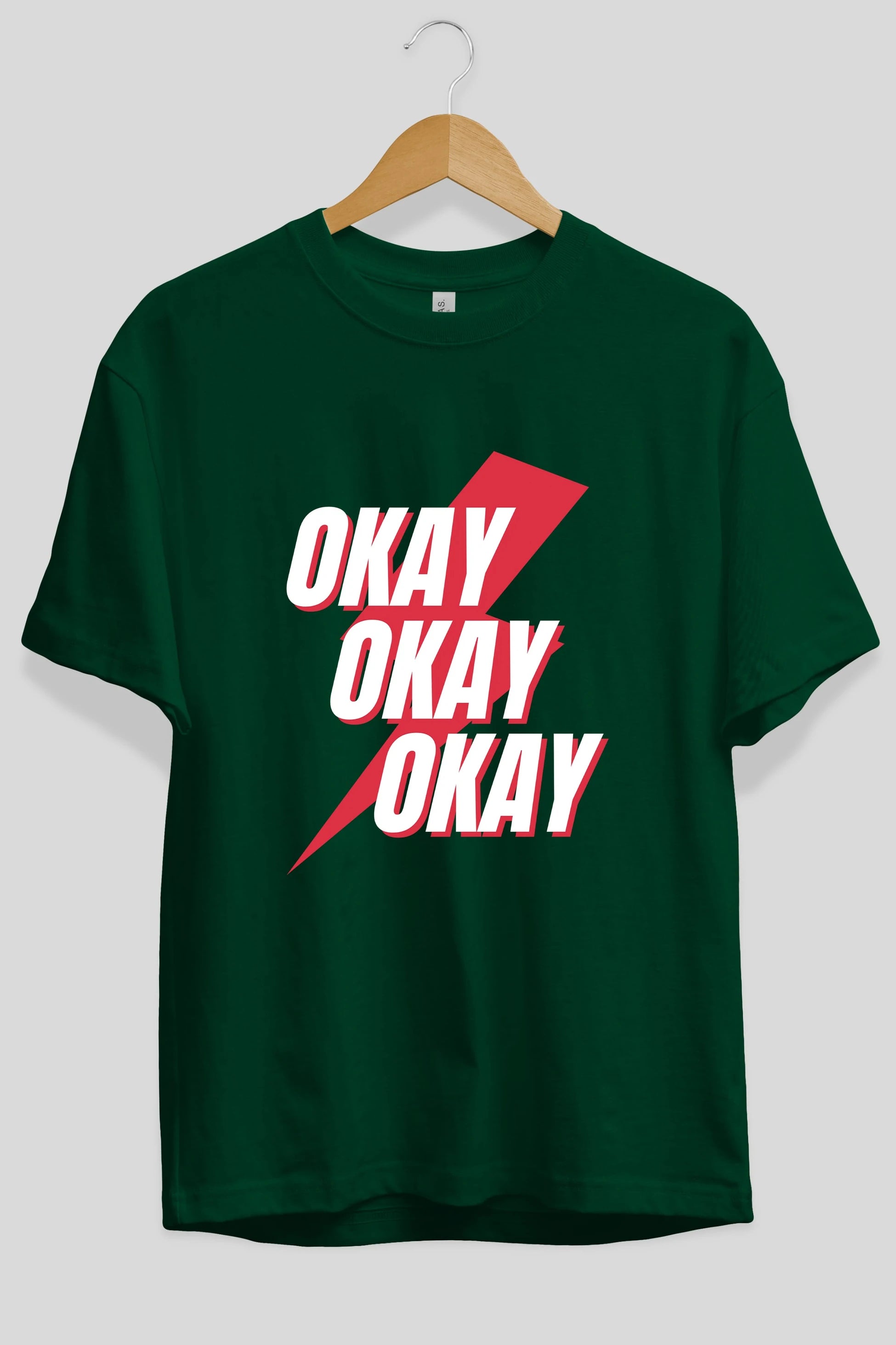 Okay Ön Baskılı Oversize t-shirt Erkek Kadın Unisex