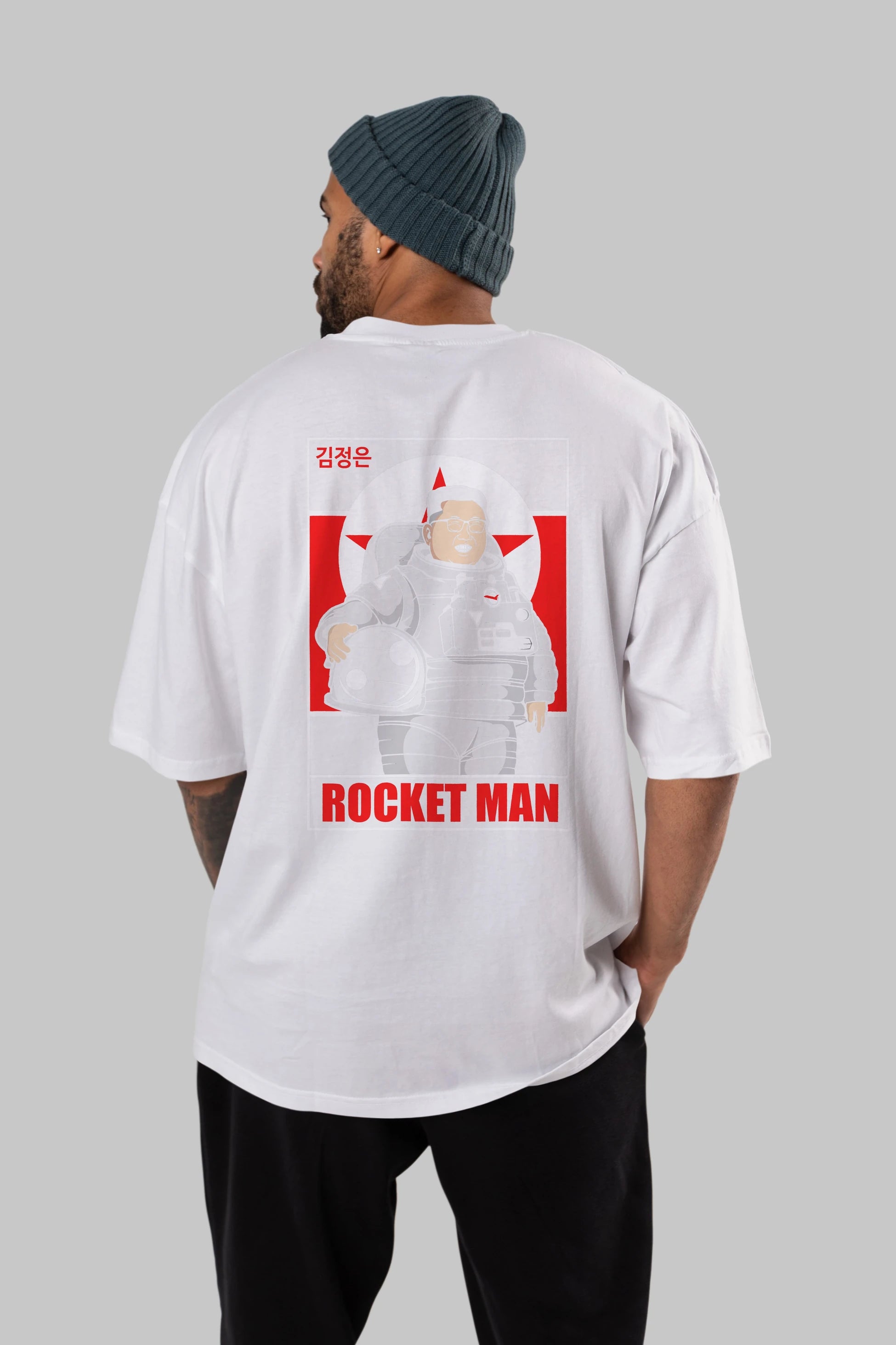 Astronot Kim Arka Baskılı Oversize t-shirt Erkek Kadın Unisex %100 Pamuk tişort