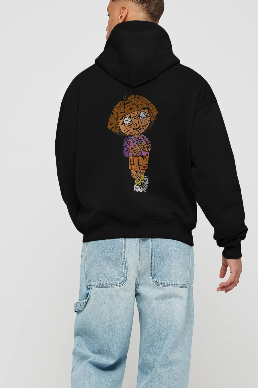 Dora Arka Baskılı Hoodie Oversize Kapüşonlu Sweatshirt Erkek Kadın Unisex