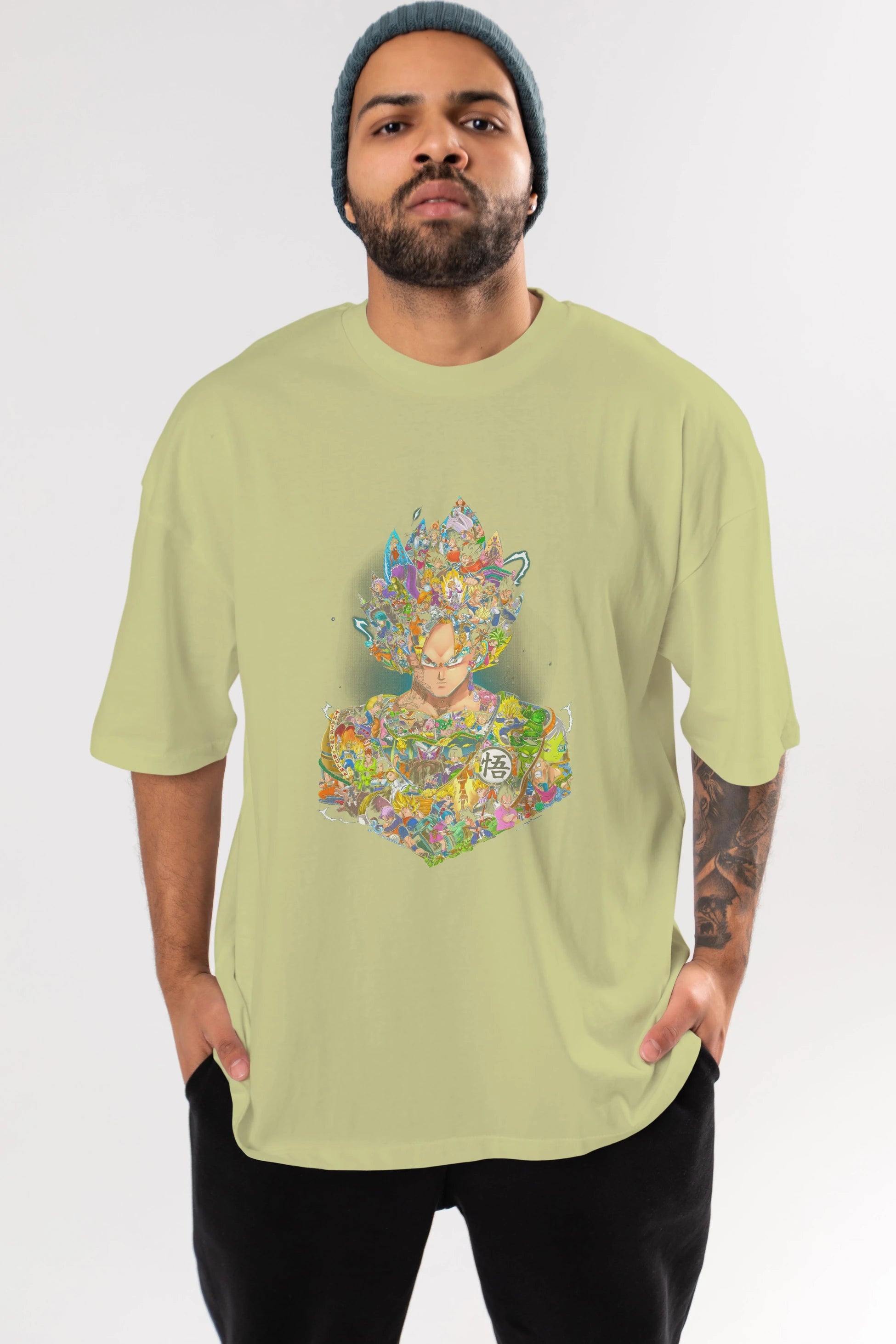 DRAGON BALL ART Anime Ön Baskılı Oversize t-shirt %100 pamuk Erkek Kadın Unisex