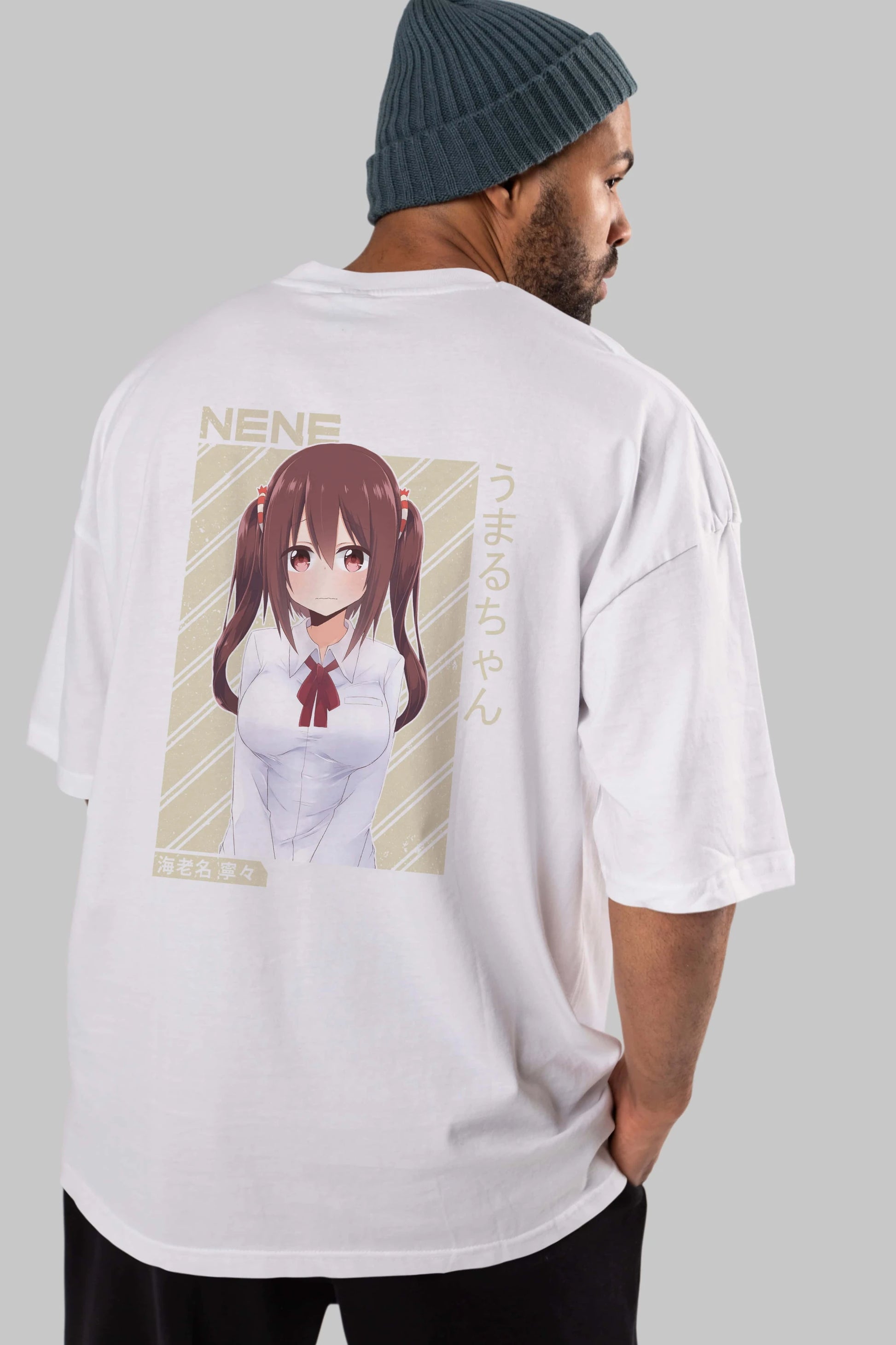 Nene Ebina 1 Anime Arka Baskılı Oversize t-shirt Erkek Kadın Unisex