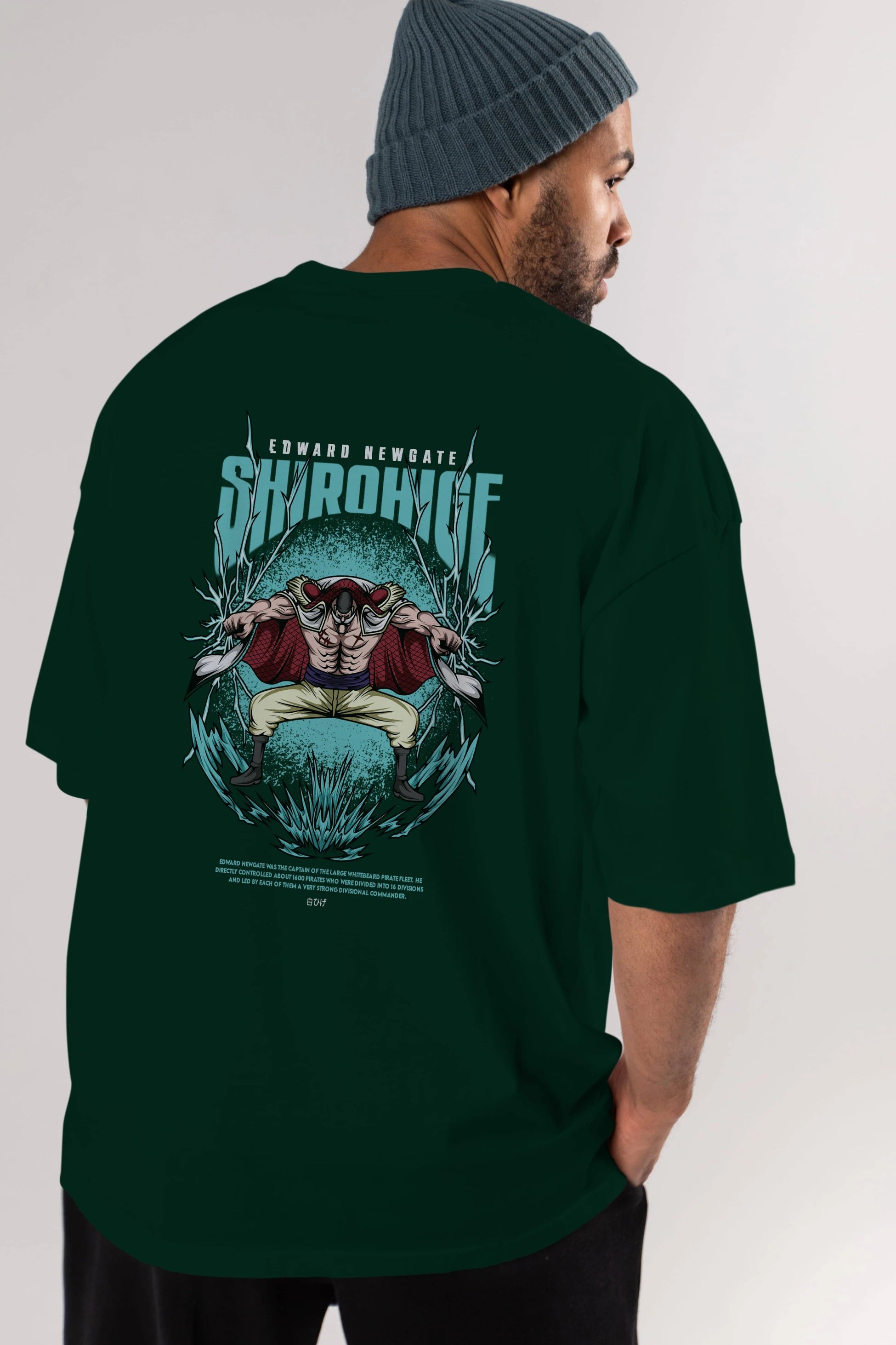 Shirohige Anime Arka Baskılı Oversize t-shirt Erkek Kadın Unisex