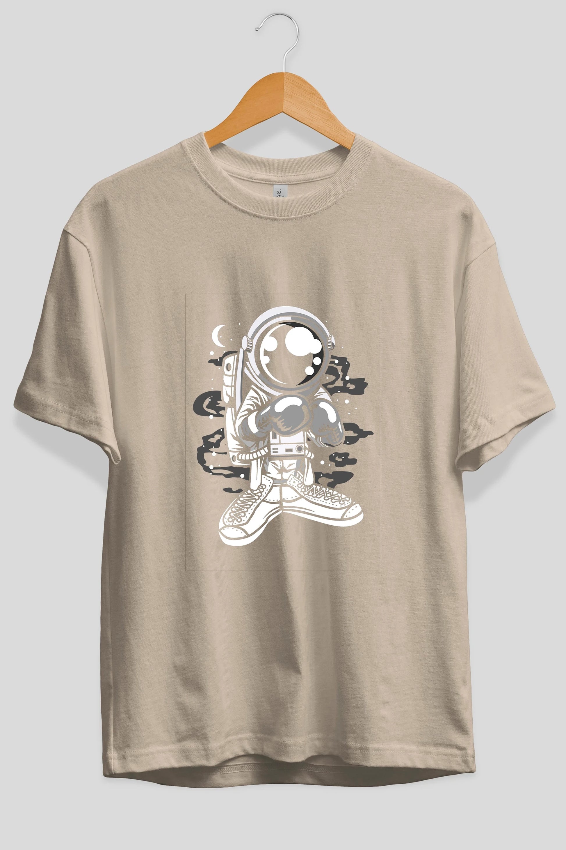 Astronaut Boxer Ön Baskılı Oversize t-shirt Erkek Kadın Unisex