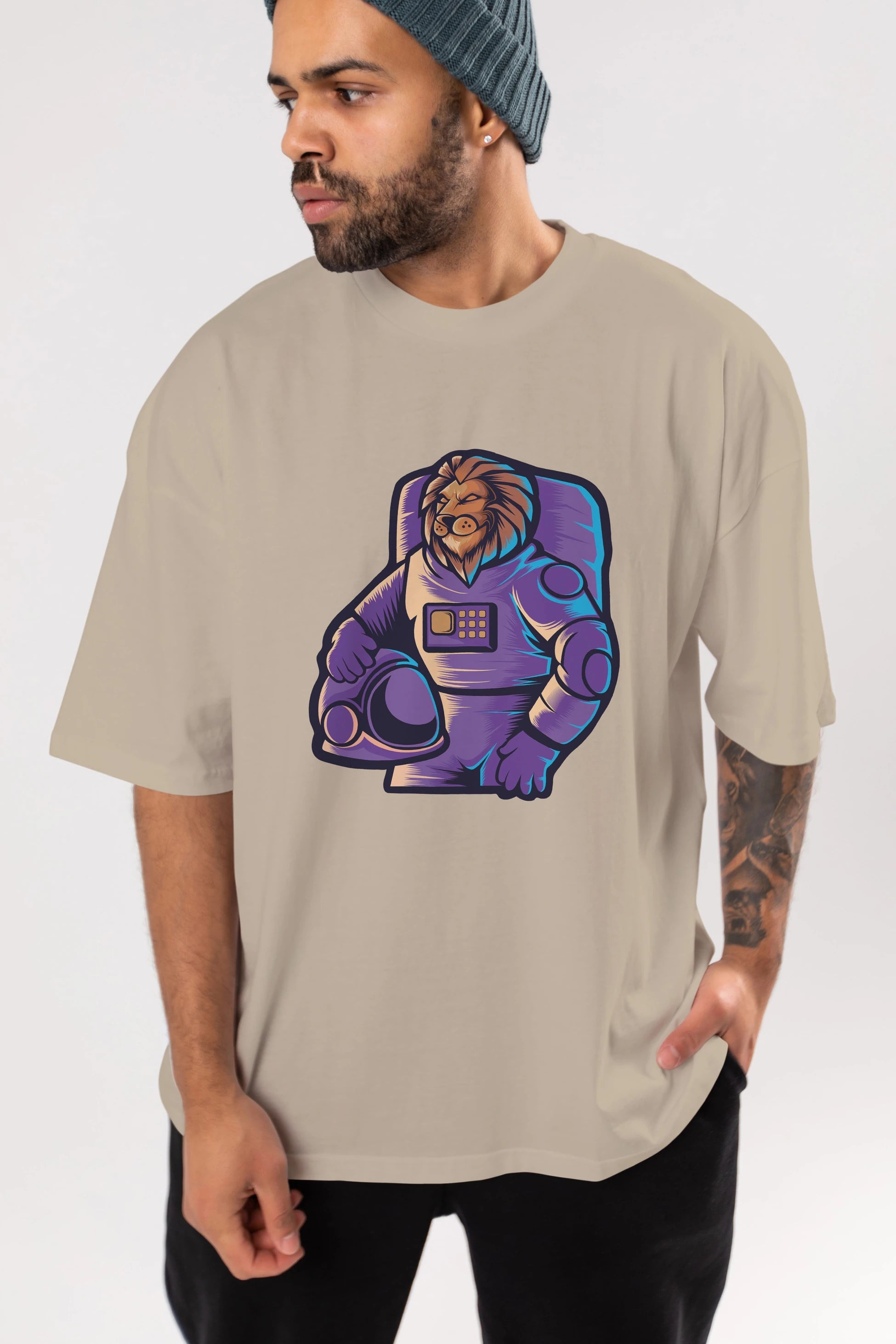 Astroking Ön Baskılı Oversize t-shirt Erkek Kadın Unisex