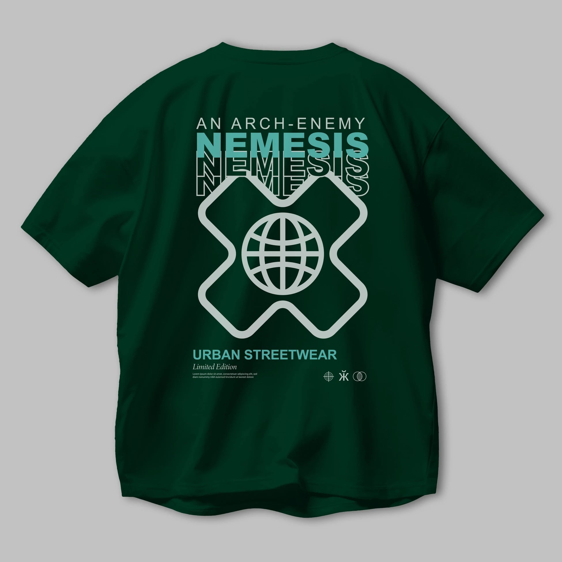 Nemesis Urban Arka Baskılı Oversize t-shirt Erkek Kadın Unisex