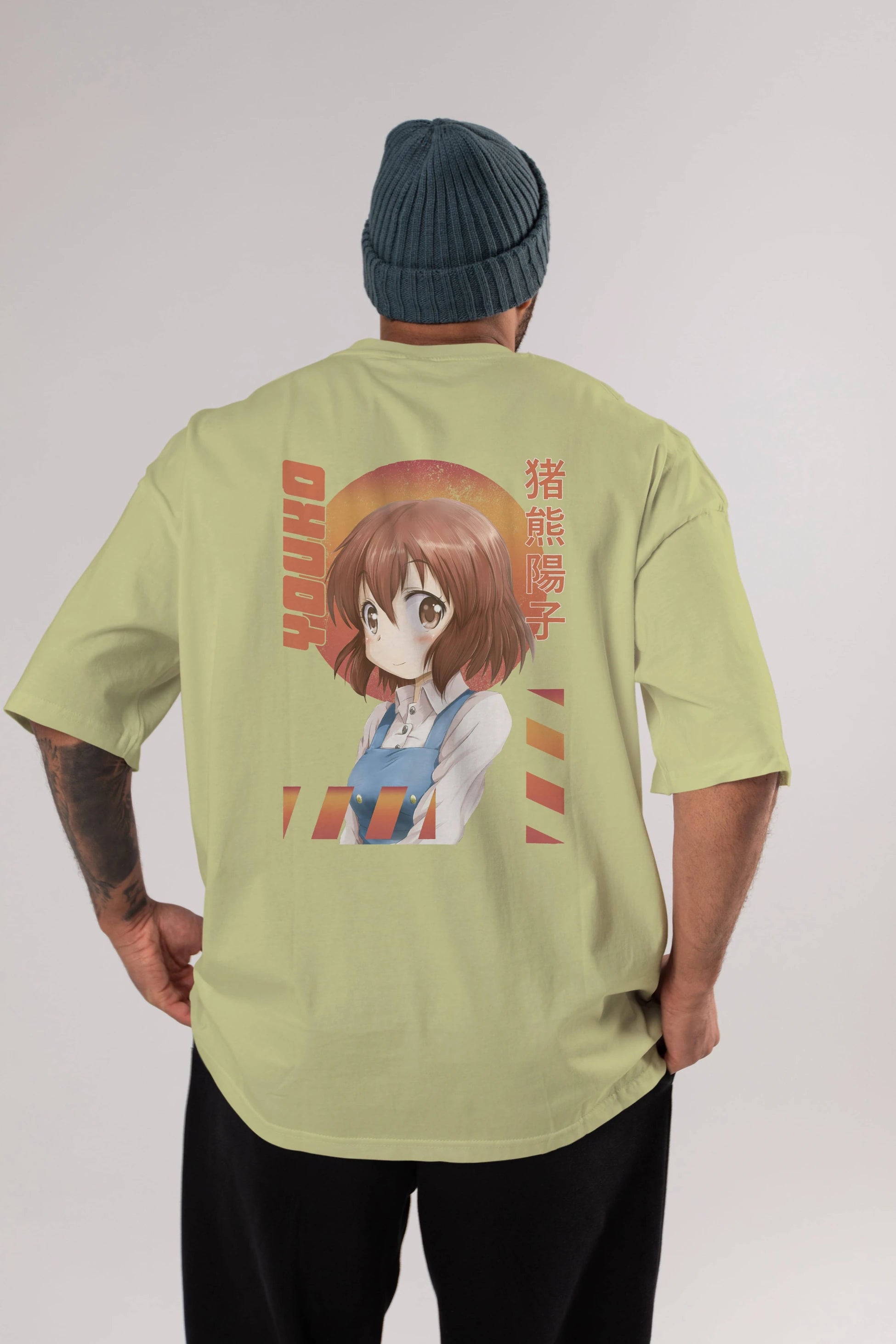 Youko Inokuma 5 Anime Arka Baskılı Oversize t-shirt Erkek Kadın Unisex