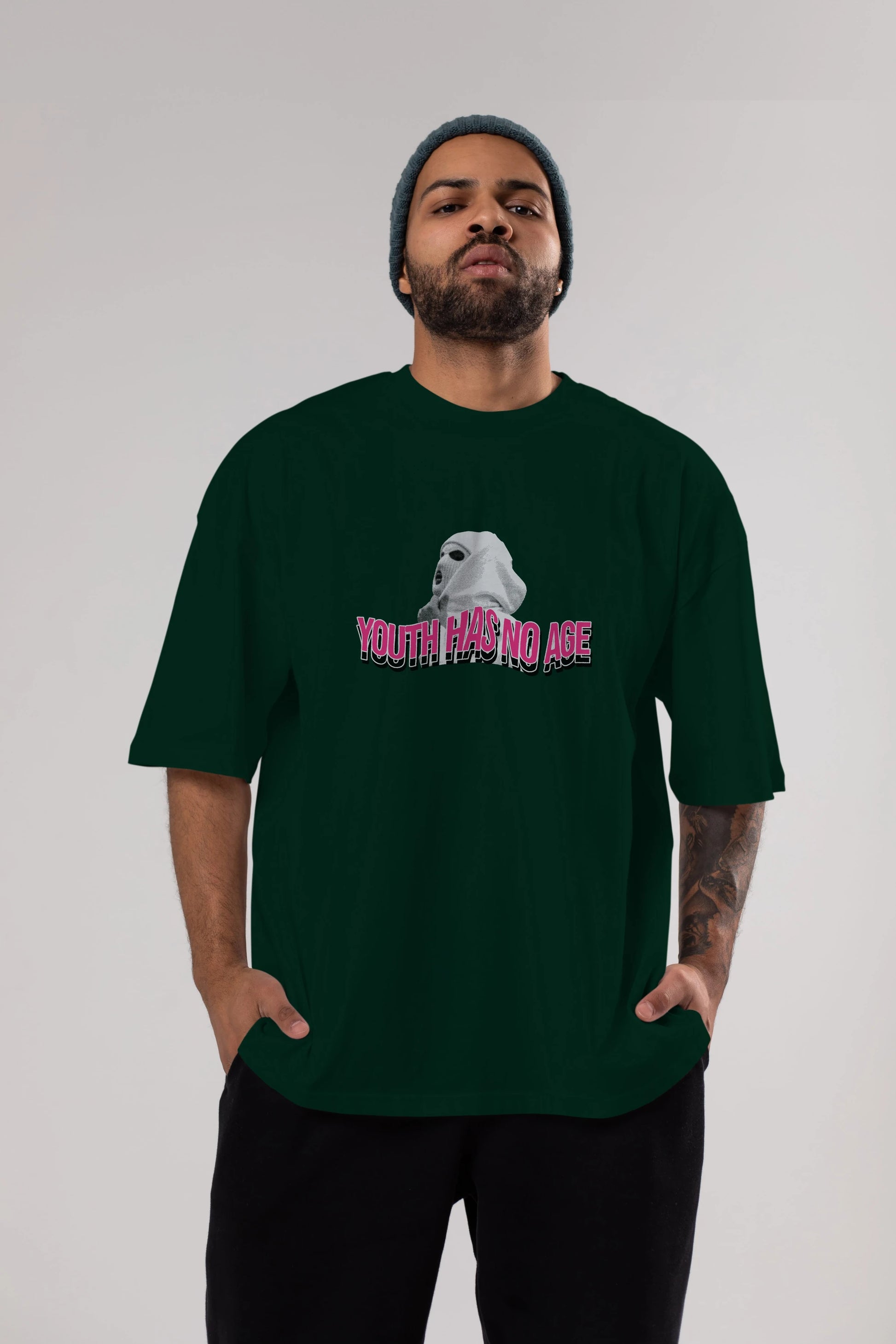 Youth Has No Age Ön Baskılı Oversize t-shirt Erkek Kadın Unisex