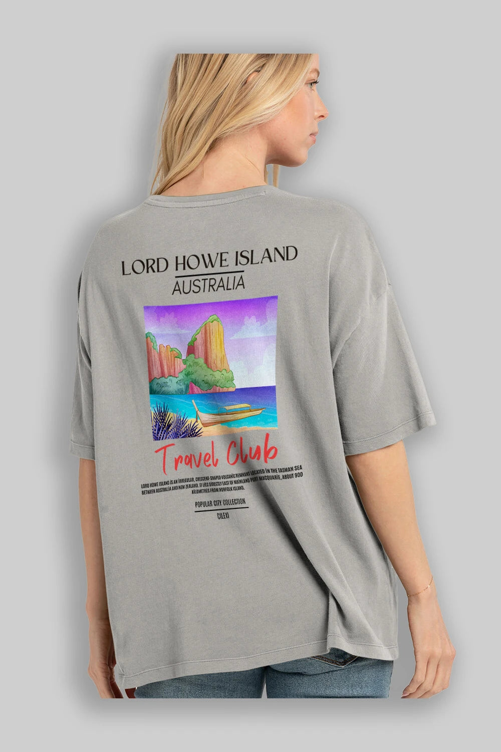 Lord Howe İsland Australia Arka Baskılı Oversize t-shirt Erkek Kadın Pamuk Bisiklet Yaka tişort