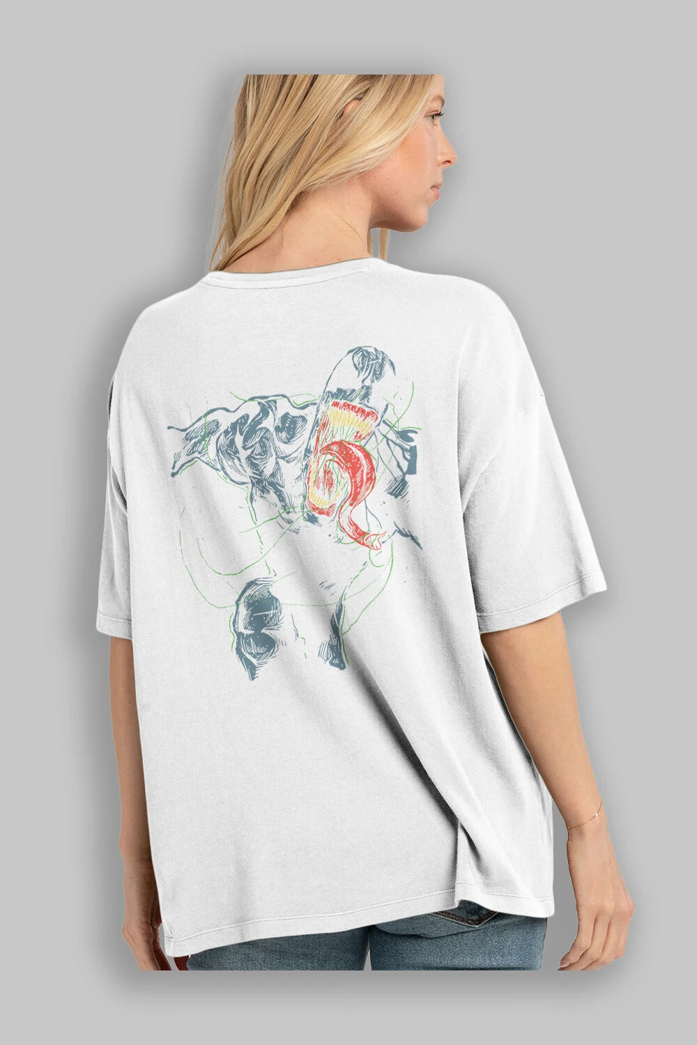 Venom (6) Arka Baskılı Oversize t-shirt Erkek Kadın Unisex %100 Pamuk Bisiklet Yaka tişort