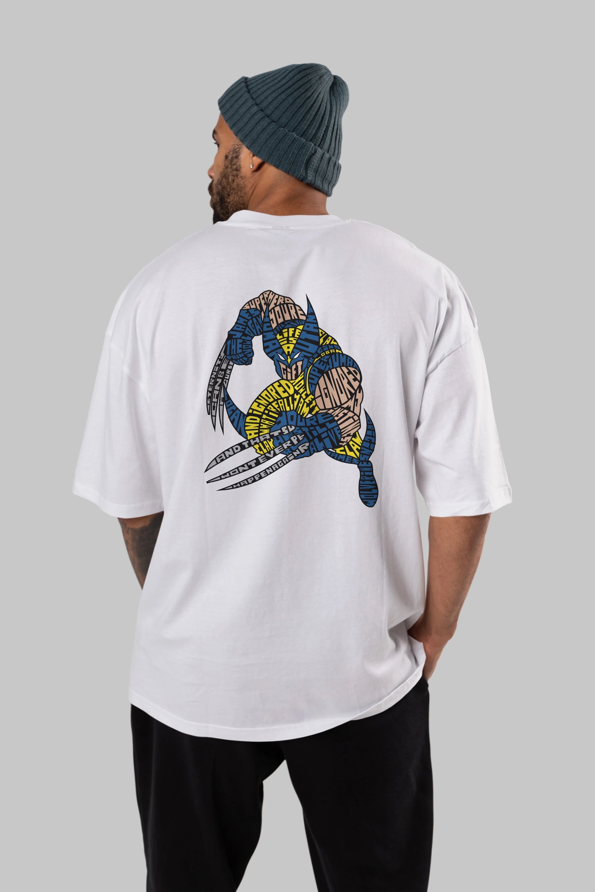 Logan Arka Baskılı Oversize t-shirt %100 pamuk Erkek Kadın Unisex