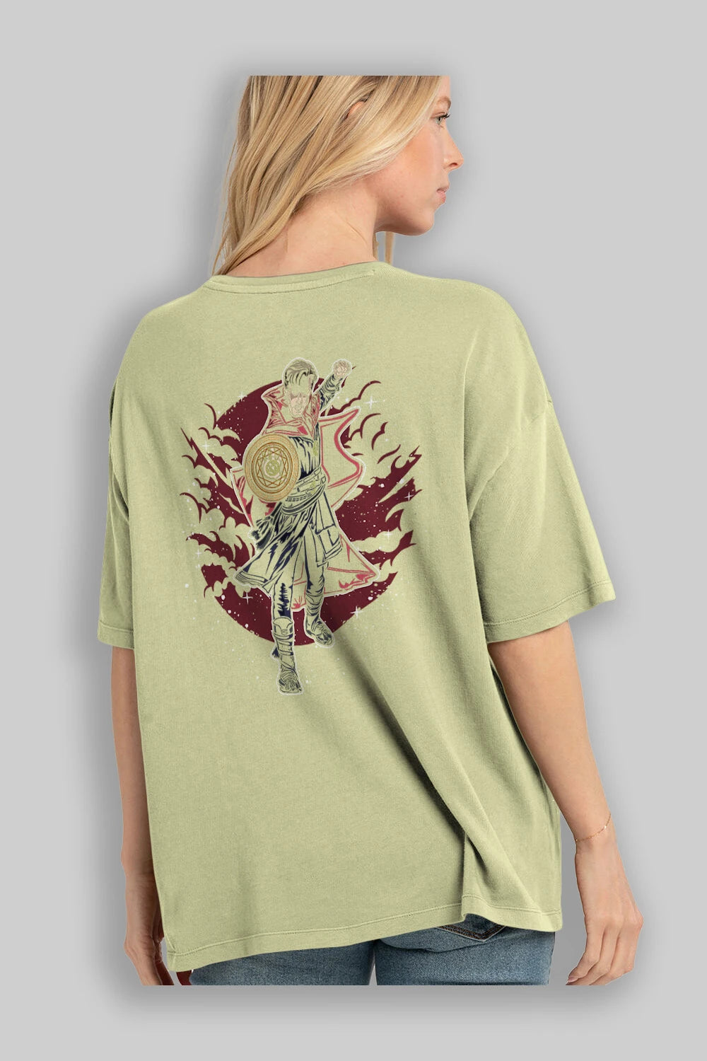 DOCTER STRANGE Arka Baskılı Oversize t-shirt Erkek Kadın Unisex %100 Pamuk