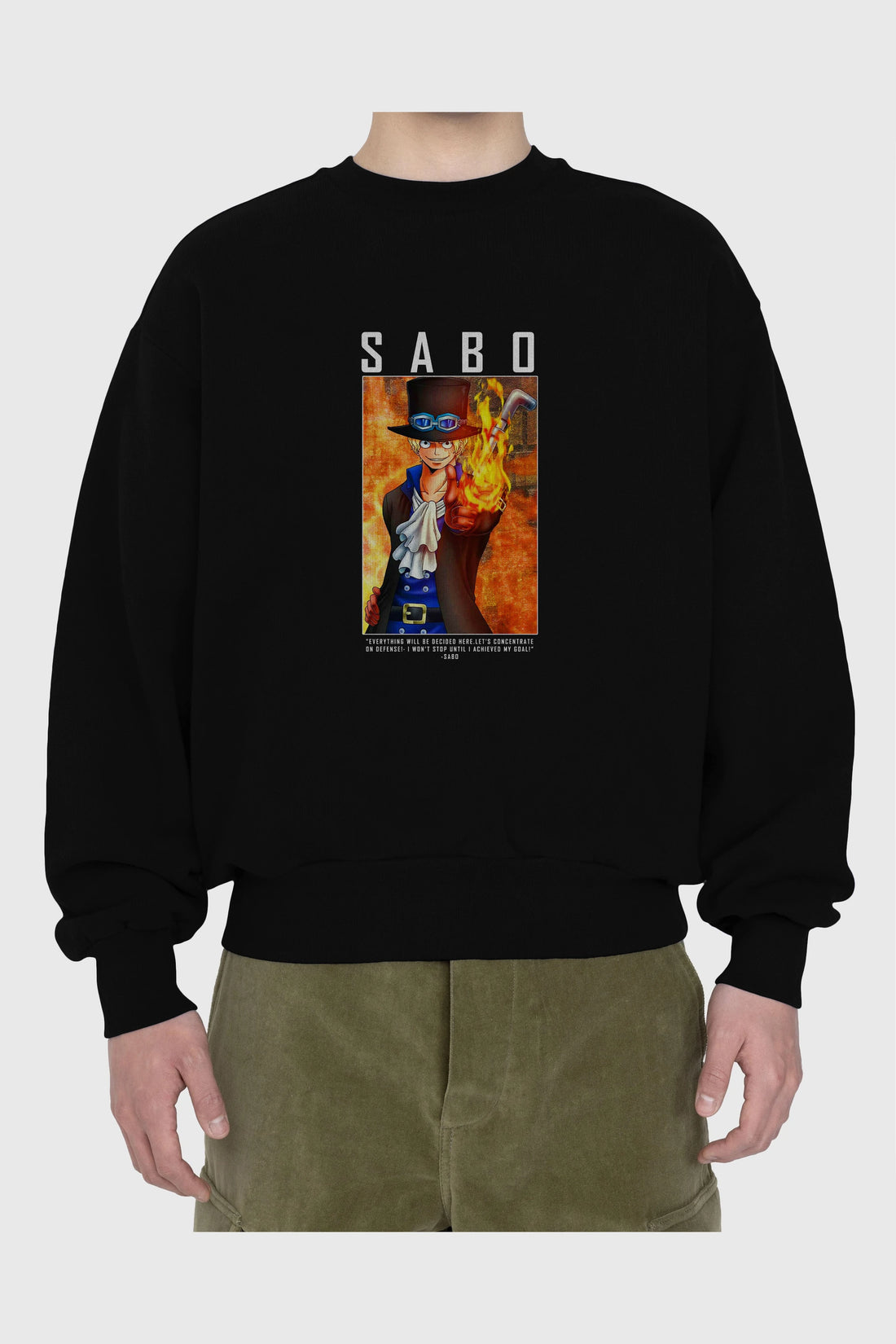 Sabo Ön Baskılı Anime Oversize Sweatshirt Erkek Kadın Unisex