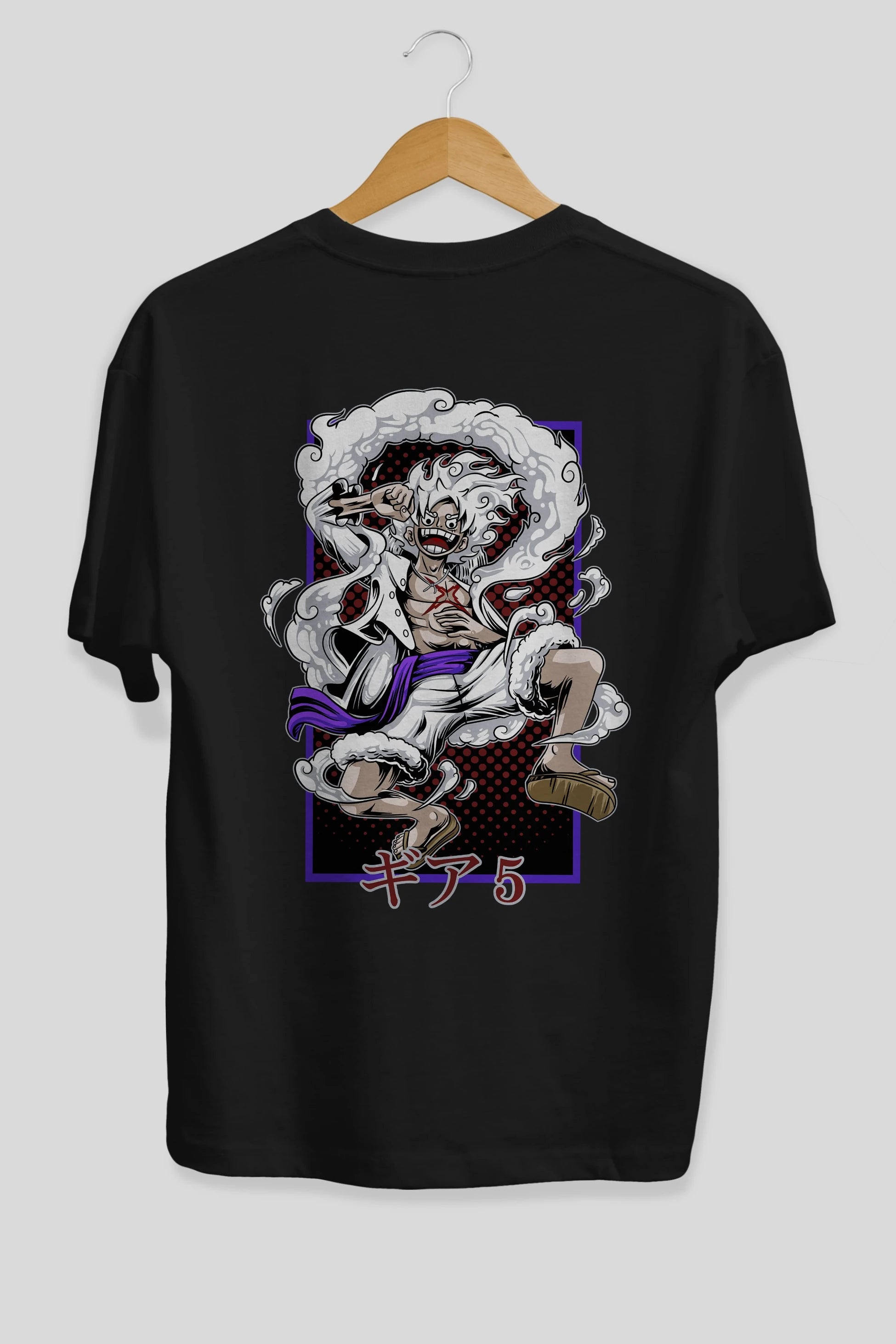 MONKEY D. LUFFY GEAR5 Anime Arka Baskılı Oversize t-shirt Erkek Kadın Unisex