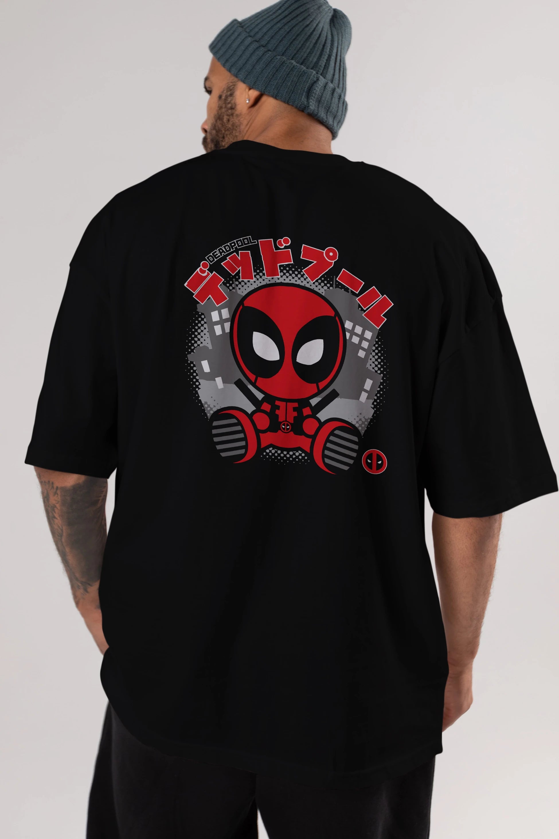 Deadpool (15) Arka Baskılı Oversize t-shirt Erkek Kadın Unisex %100 Pamuk Bisiklet Yaka tişort