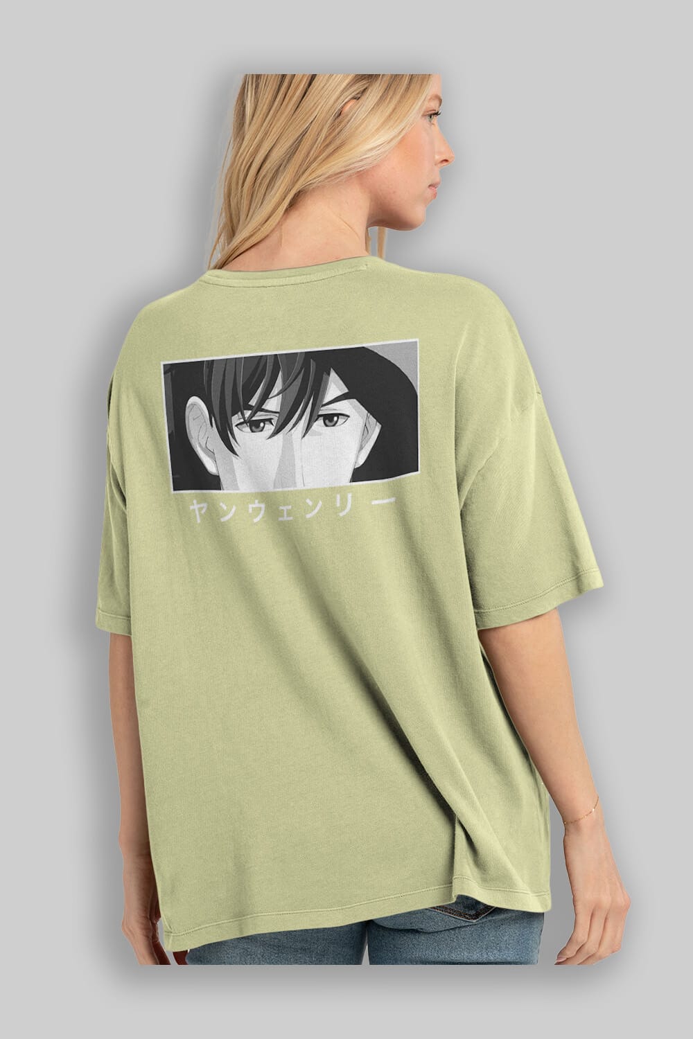 Wen-li Yang 1 Anime Arka Baskılı Oversize t-shirt Erkek Kadın Unisex