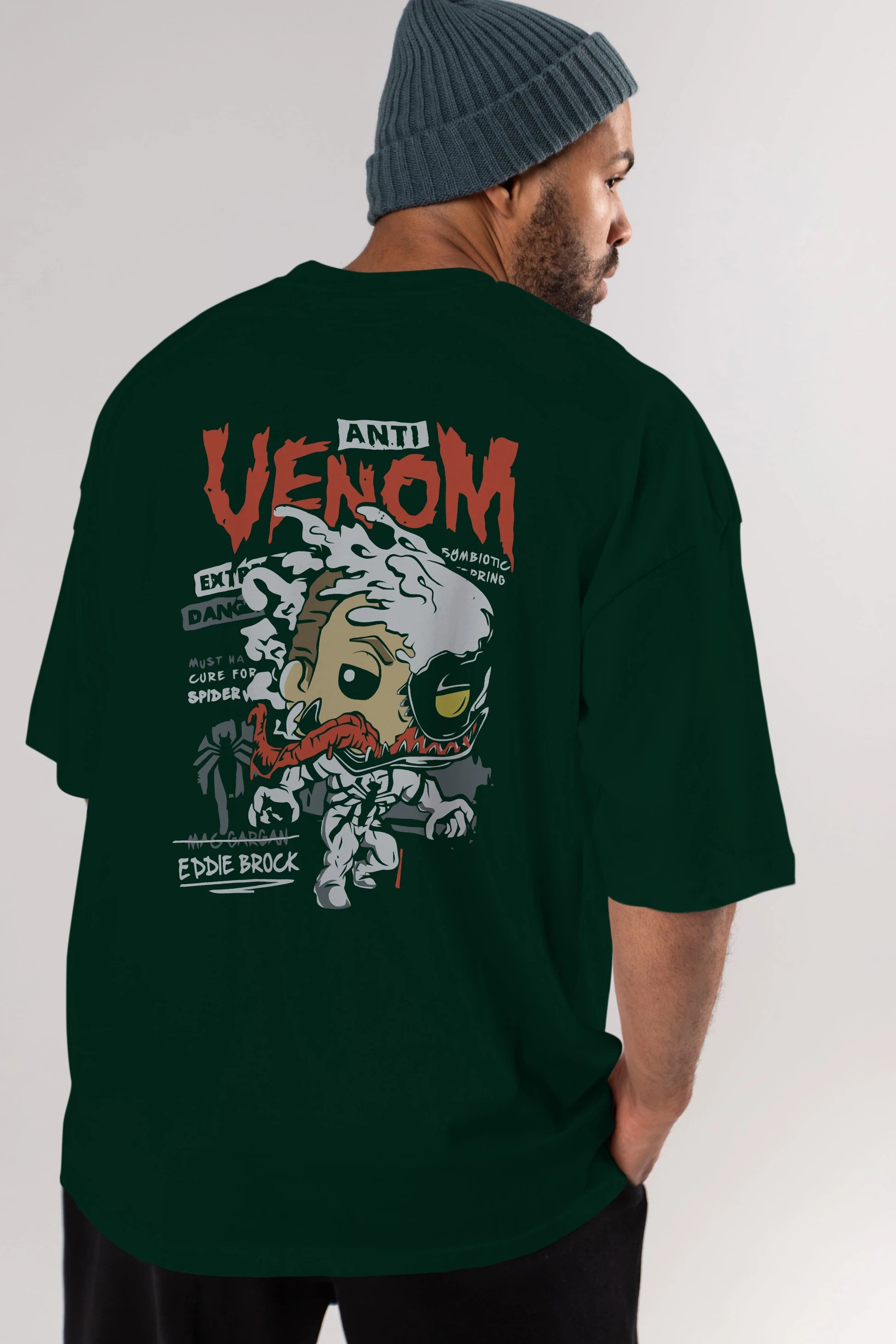 Venom (9) Arka Baskılı Oversize t-shirt Erkek Kadın Unisex %100 Pamuk Bisiklet Yaka tişort