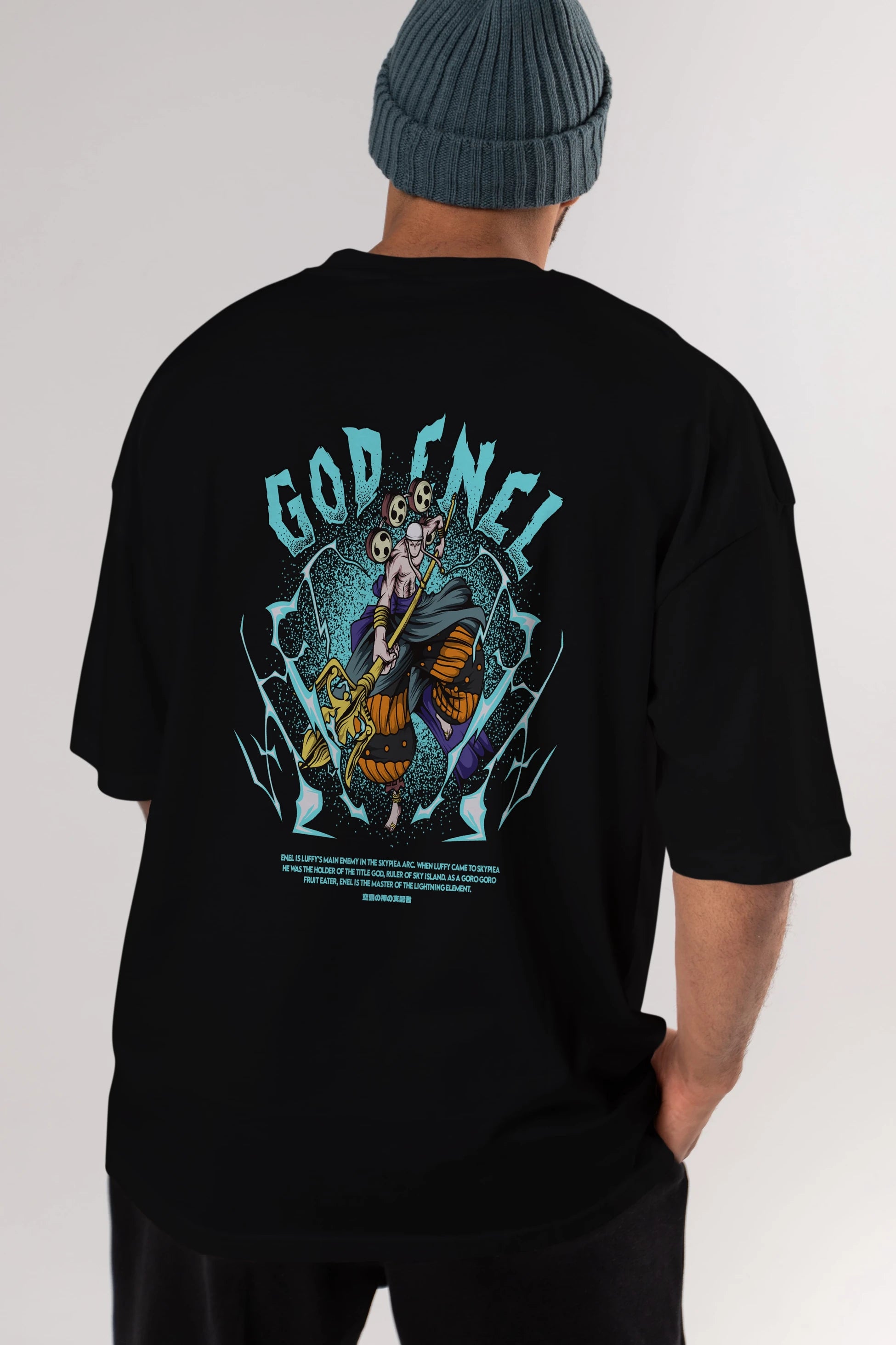 Eneru Anime Arka Baskılı Oversize t-shirt Erkek Kadın Unisex