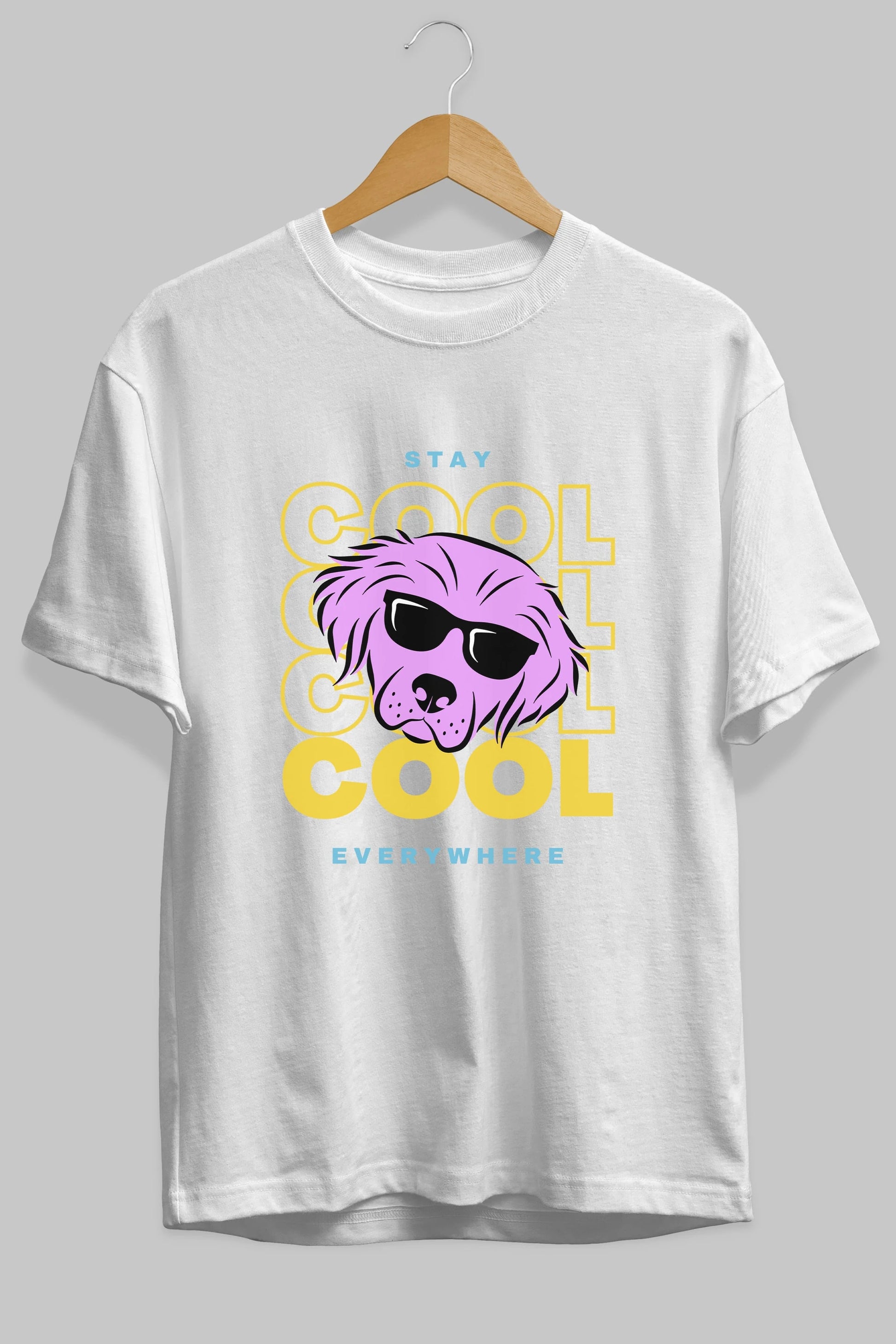 Cool Dog 2 Ön Baskılı Oversize t-shirt Erkek Kadın Unisex