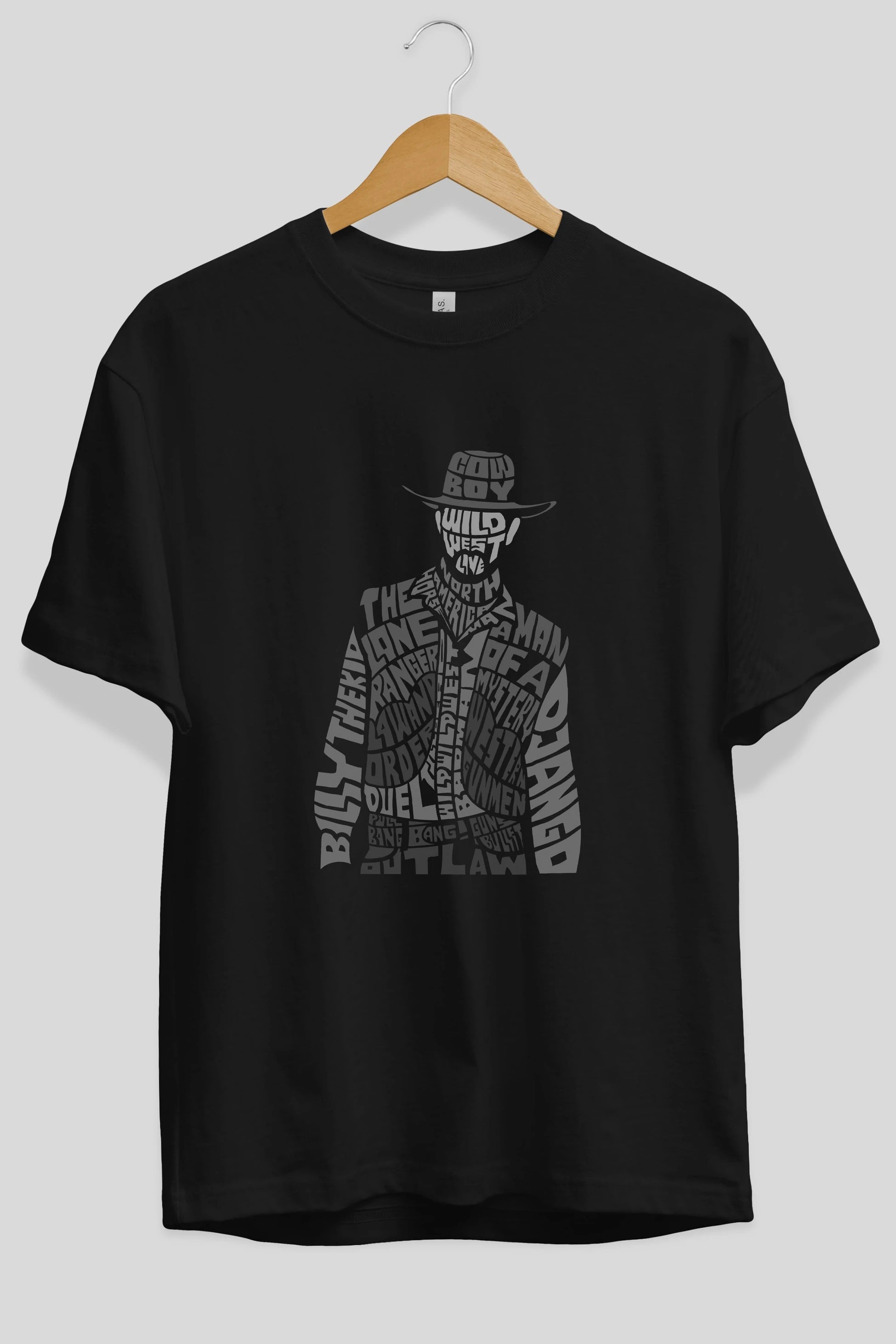 Cowboy Ön Baskılı Oversize t-shirt %100 pamuk Erkek Kadın Unisex