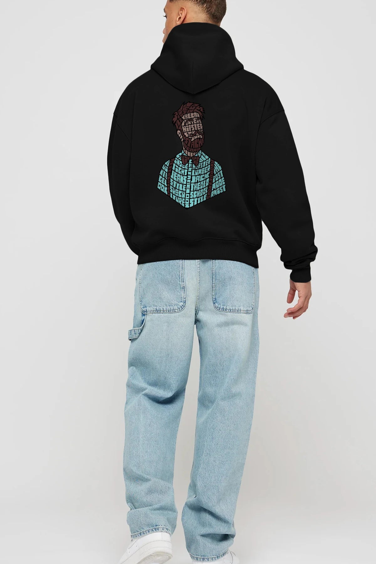 Hipster (2) Arka Baskılı Hoodie Oversize Kapüşonlu Sweatshirt Erkek Kadın Unisex