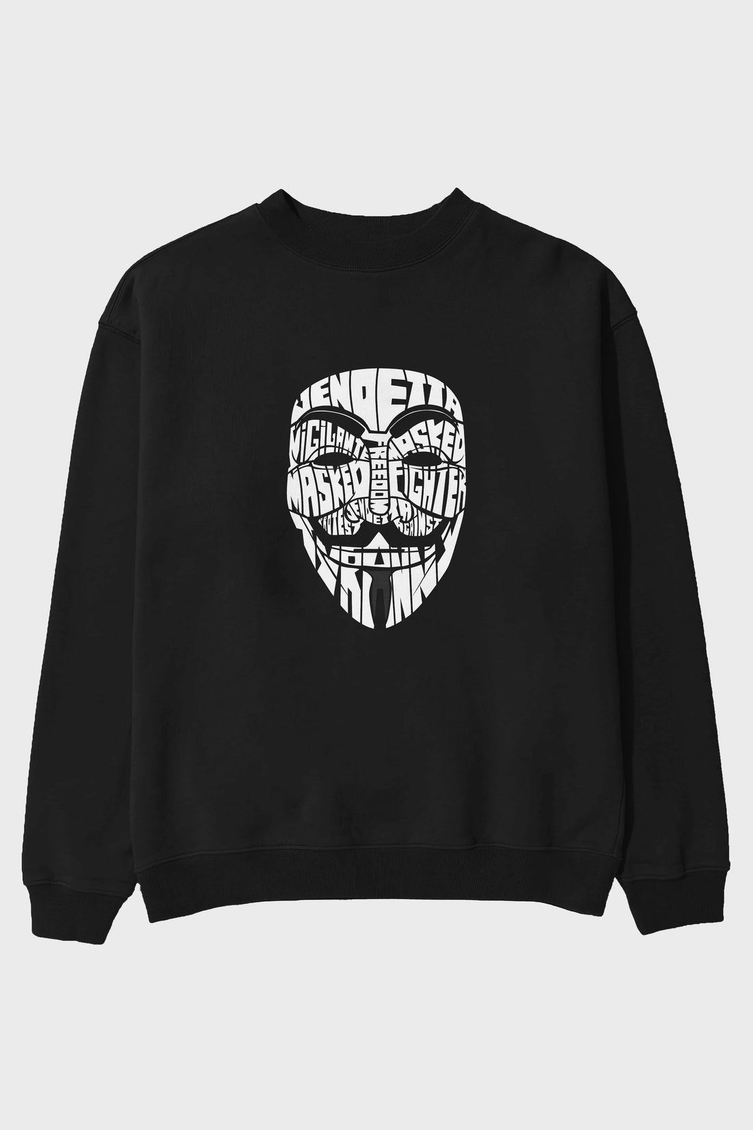 Vendetta Ön Baskılı Oversize Sweatshirt Erkek Kadın Unisex