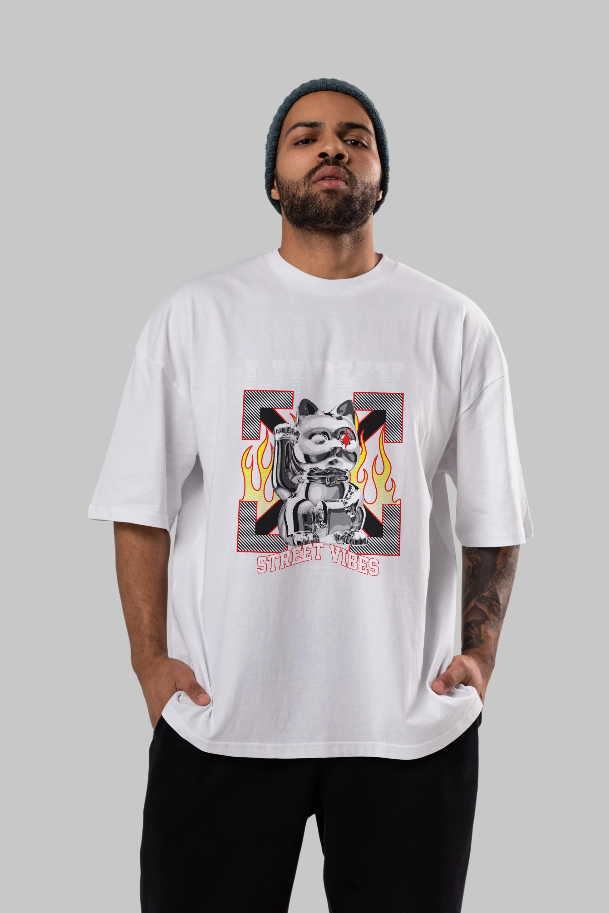 Lucky Street Vibes Ön Baskılı Oversize t-shirt Erkek Kadın Unisex