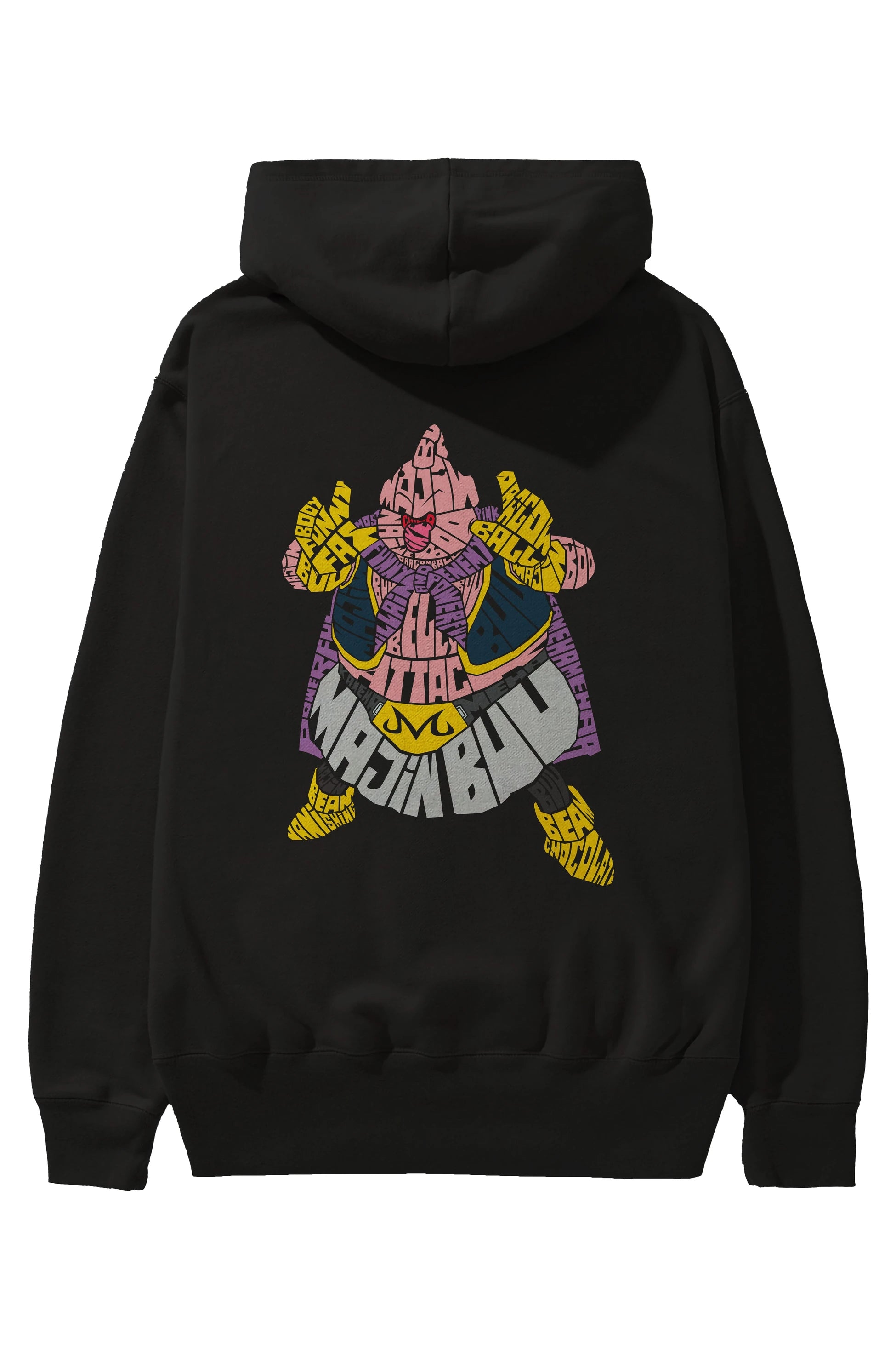 Majin Buu Arka Baskılı Hoodie Oversize Kapüşonlu Sweatshirt Erkek Kadın Unisex