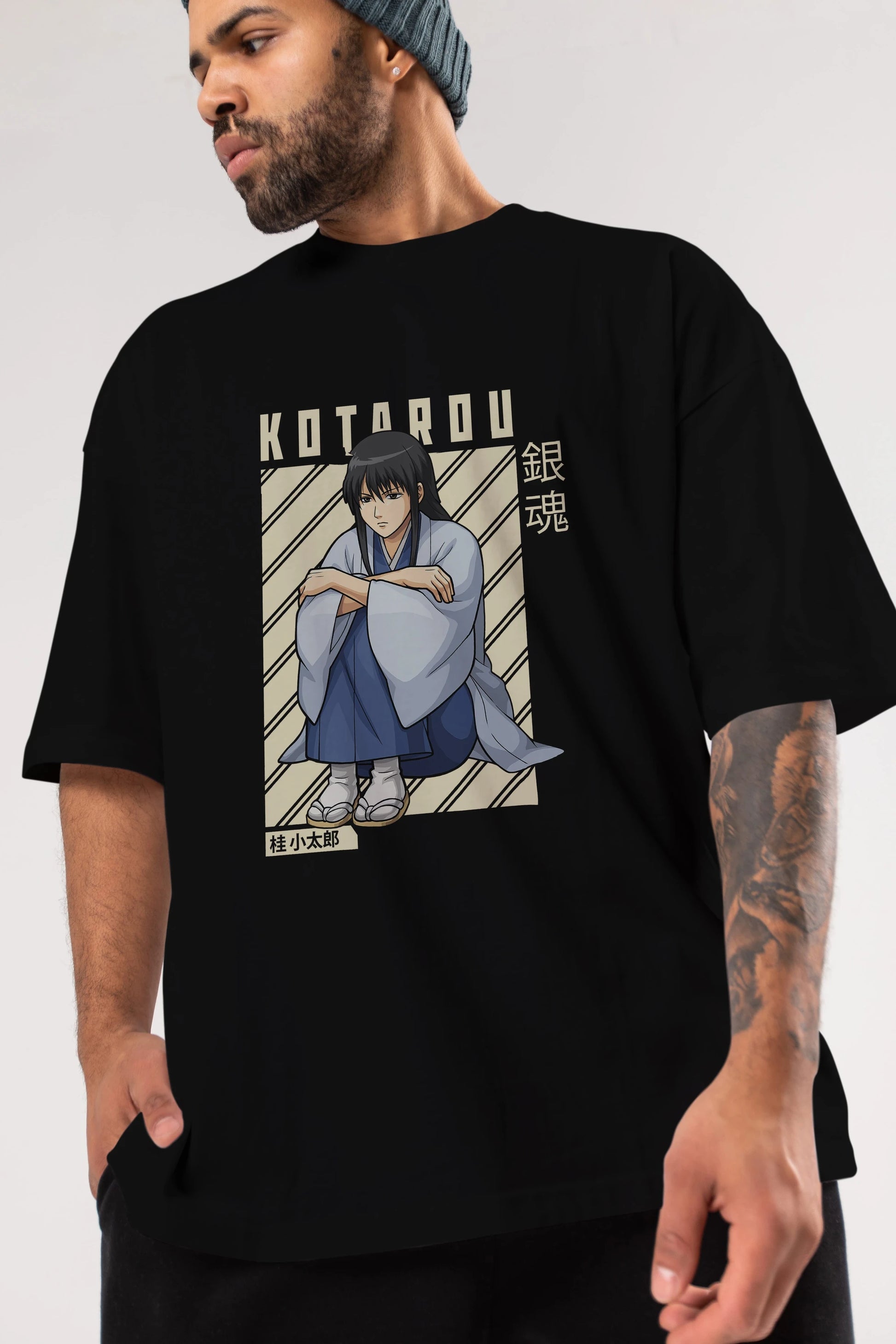 Kotarou Katsura GINTAMA Anime Ön Baskılı Oversize t-shirt %100 pamuk Erkek Kadın Unisex