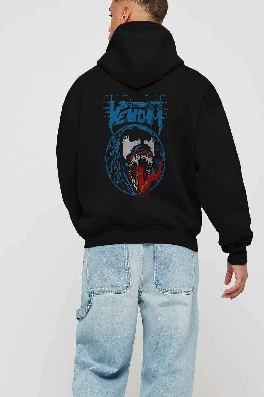 Venom (23) Arka Baskılı Hoodie Oversize Kapüşonlu Sweatshirt Erkek Kadın Unisex