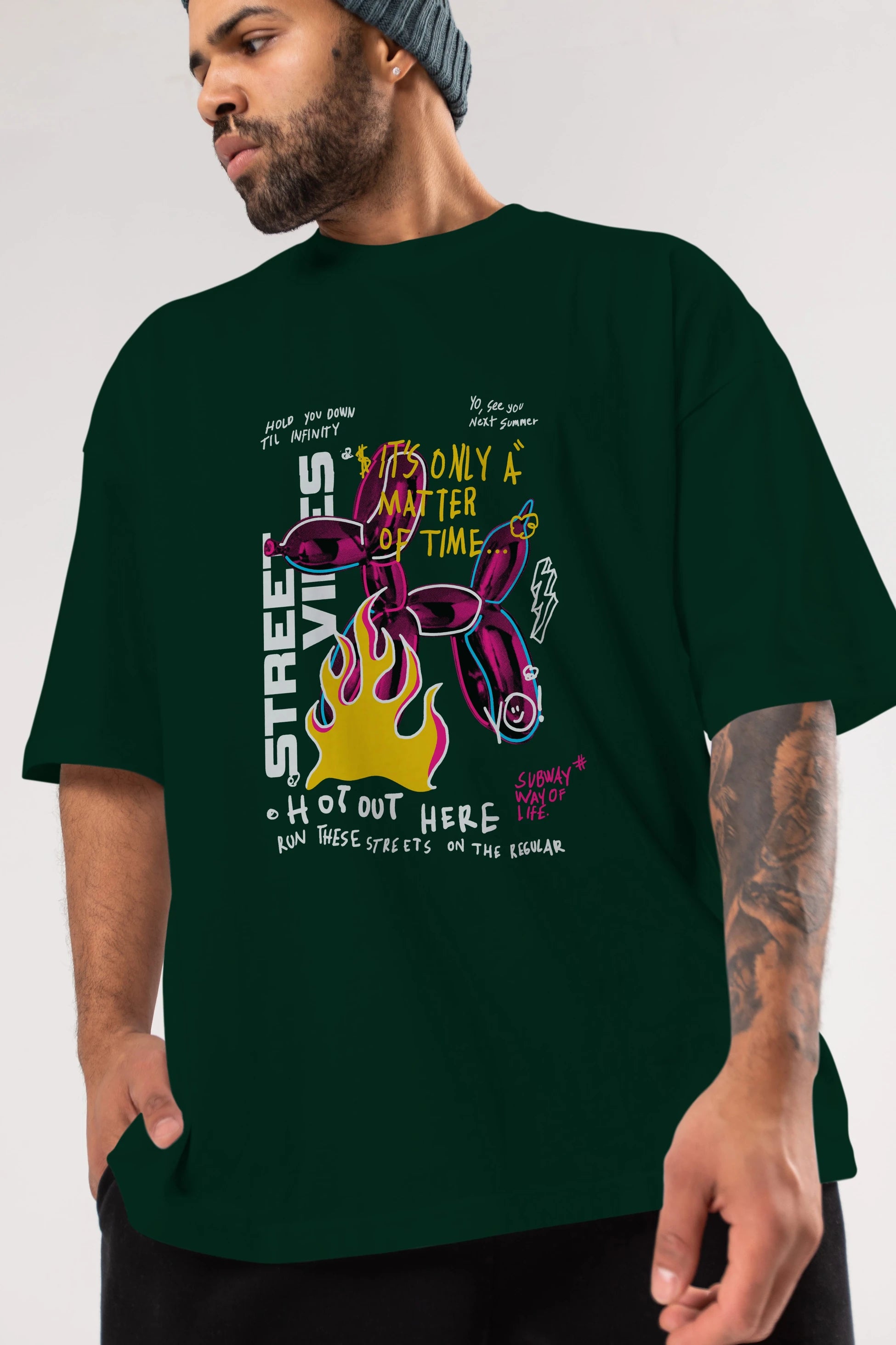 Street Vibes Ön Baskılı Oversize t-shirt Erkek Kadın Unisex