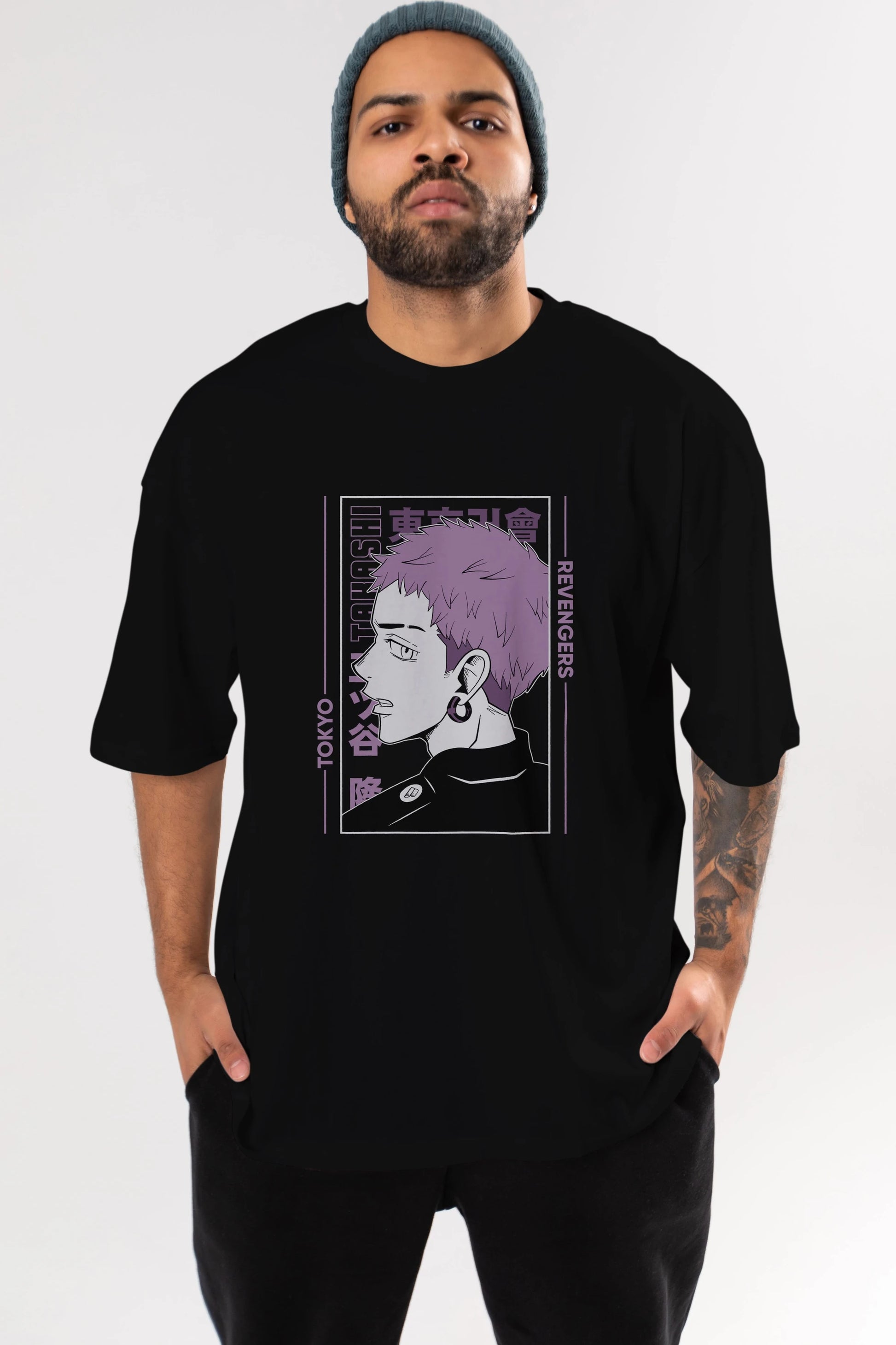 Takashi Mitsuya Anime Ön Baskılı Oversize t-shirt %100 pamuk Erkek Kadın Unisex