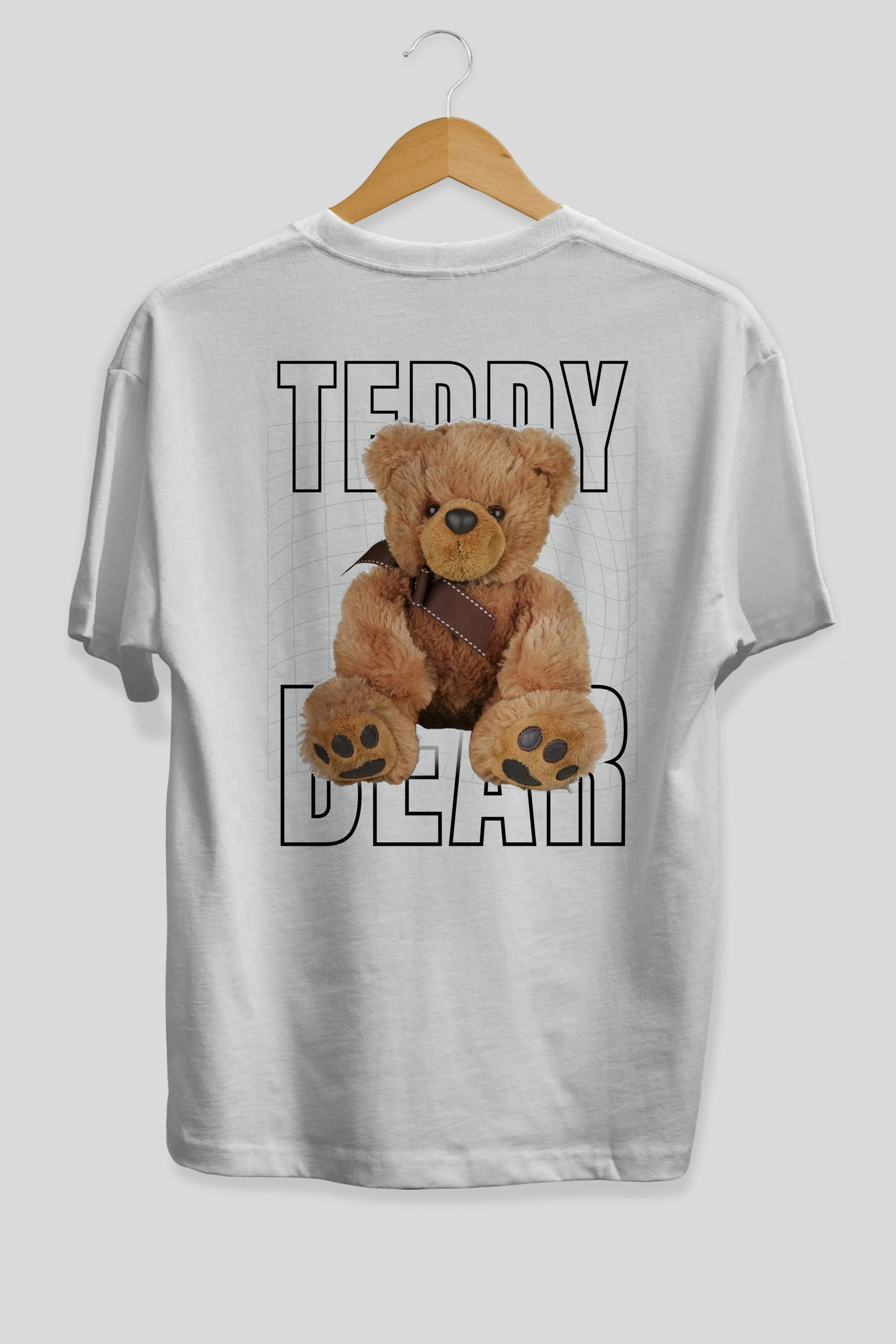 Teddy Bear Yazılı Arka Baskılı Oversize t-shirt Erkek Kadın Unisex