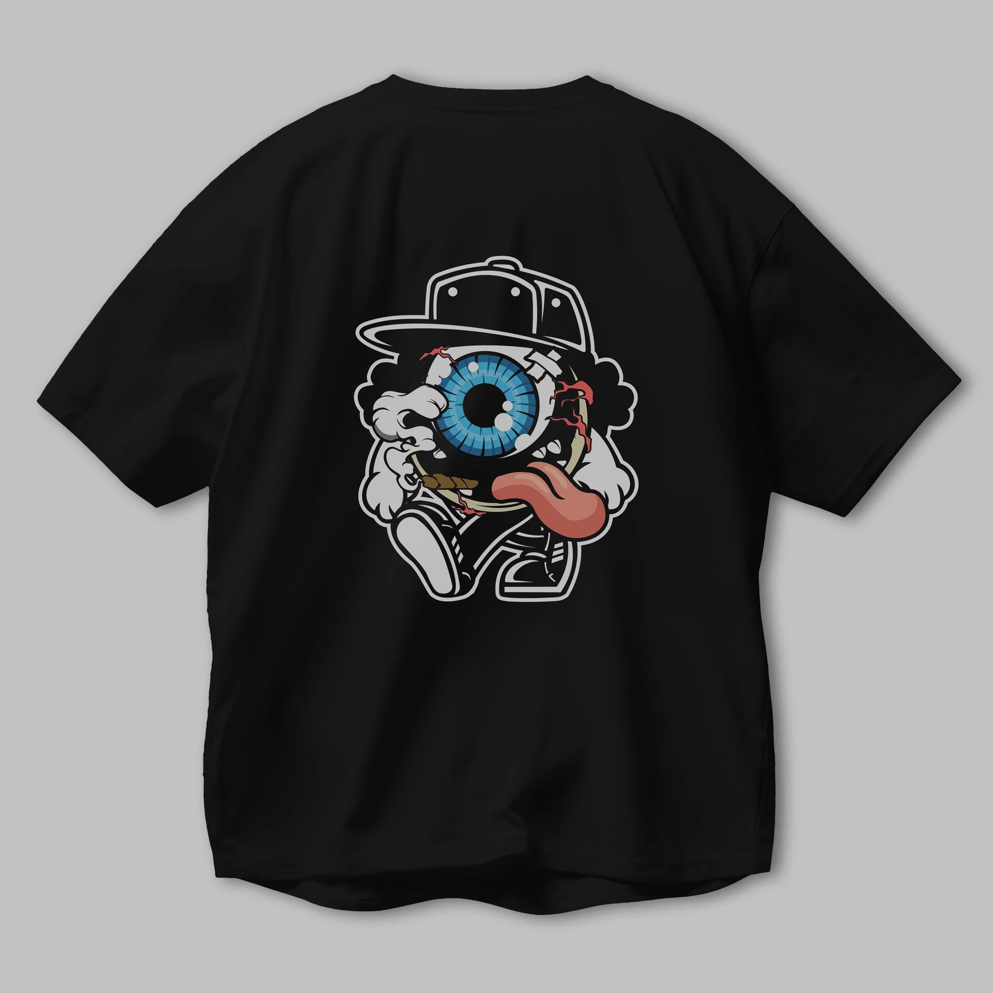 Eyeball Arka Baskılı Oversize t-shirt Erkek Kadın Unisex %100 Pamuk tişort