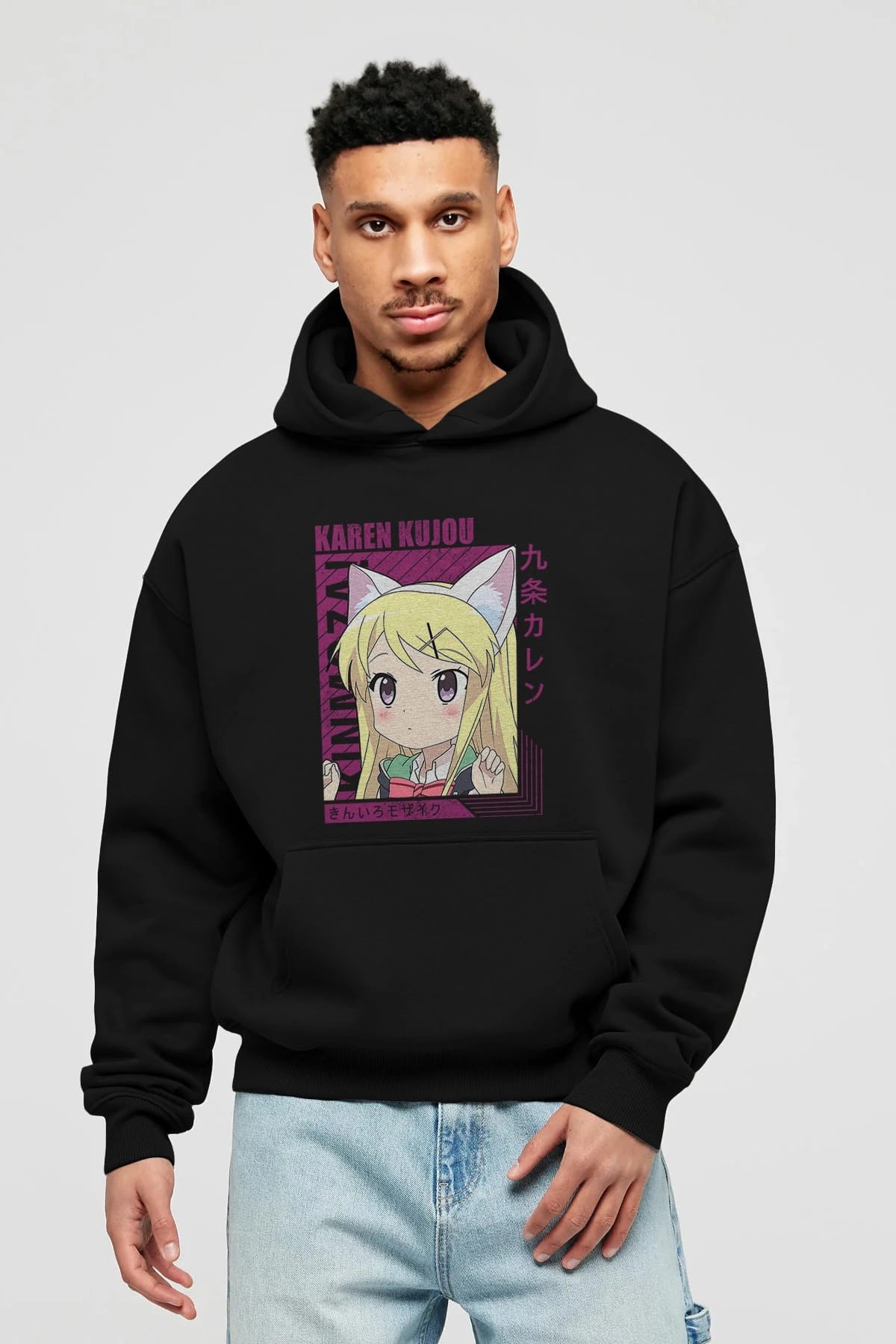Karen Kujou 4 Anime Ön Baskılı Hoodie Oversize Kapüşonlu Sweatshirt Erkek Kadın Unisex