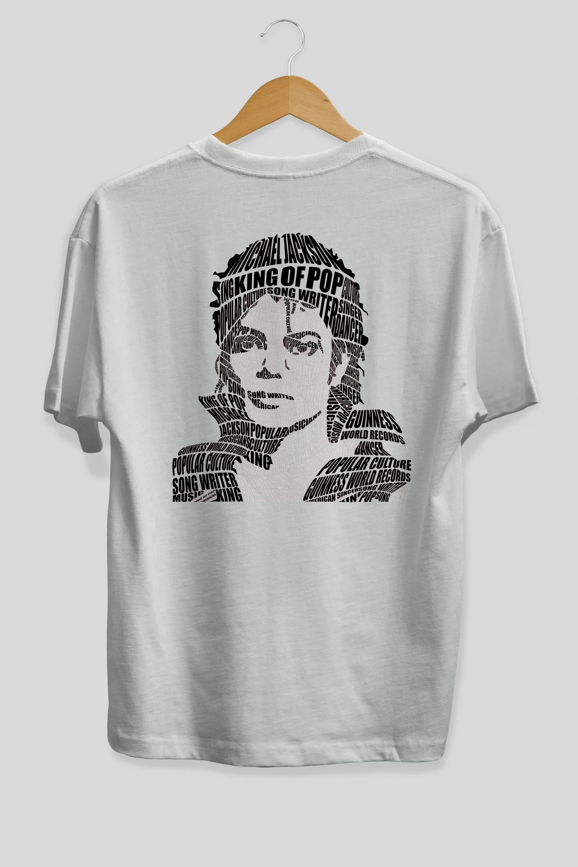 Michael Jackson Calligram Arka Baskılı Oversize t-shirt %100 pamuk Erkek Kadın Unisex
